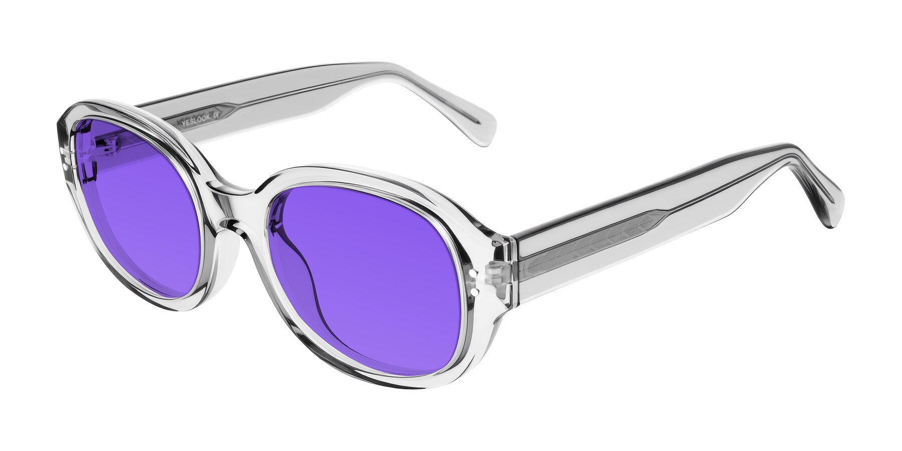 Angle of Novak in Transparent Gray with Purple Tinted Lenses