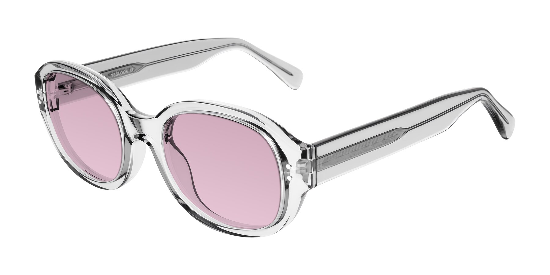 Angle of Novak in Transparent Gray with Light Wine Tinted Lenses