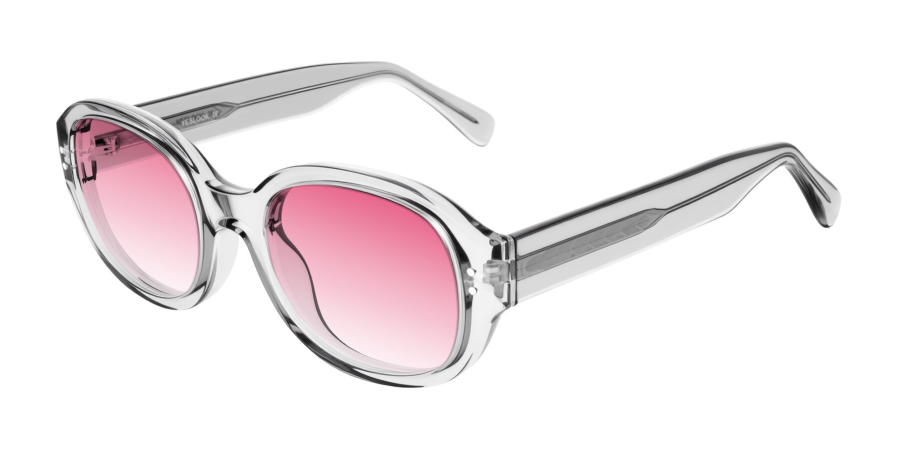 Angle of Novak in Transparent Gray with Pink Gradient Lenses