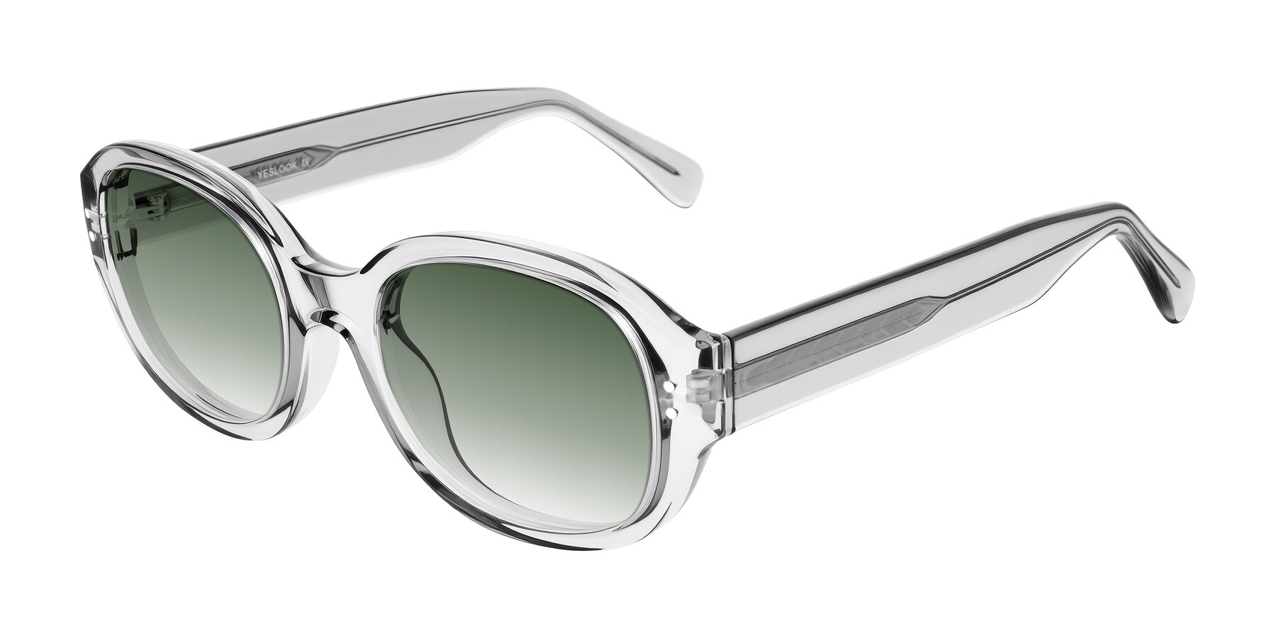 Angle of Novak in Transparent Gray with Green Gradient Lenses