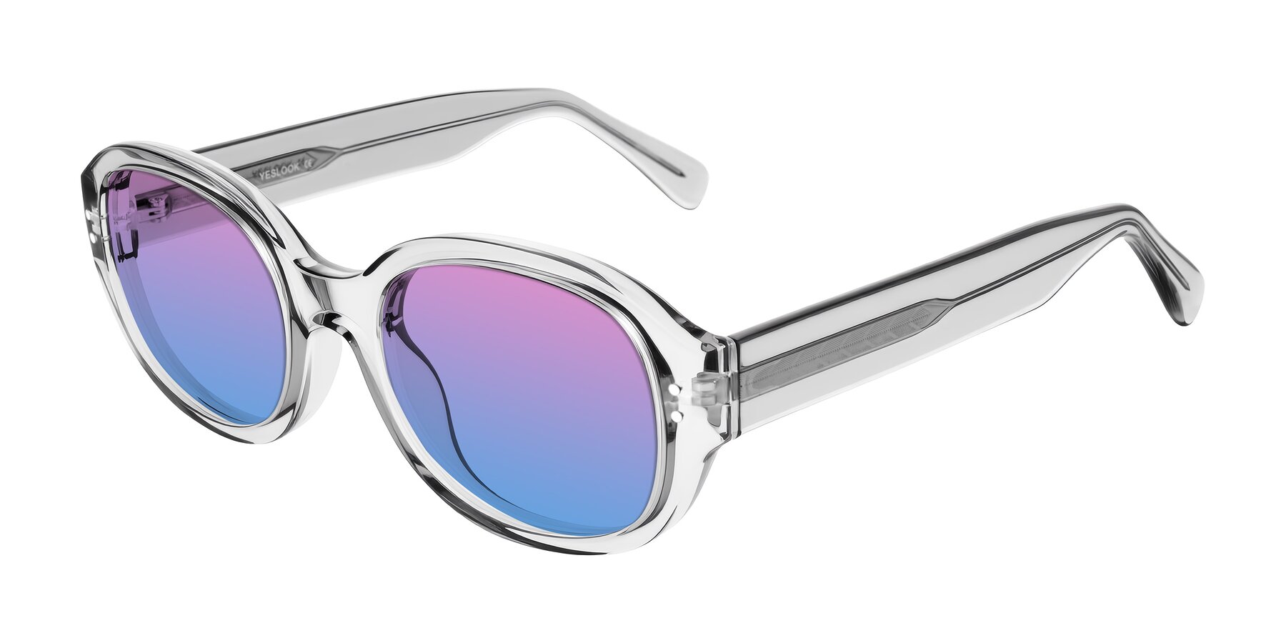 Angle of Novak in Transparent Gray with Pink / Blue Gradient Lenses