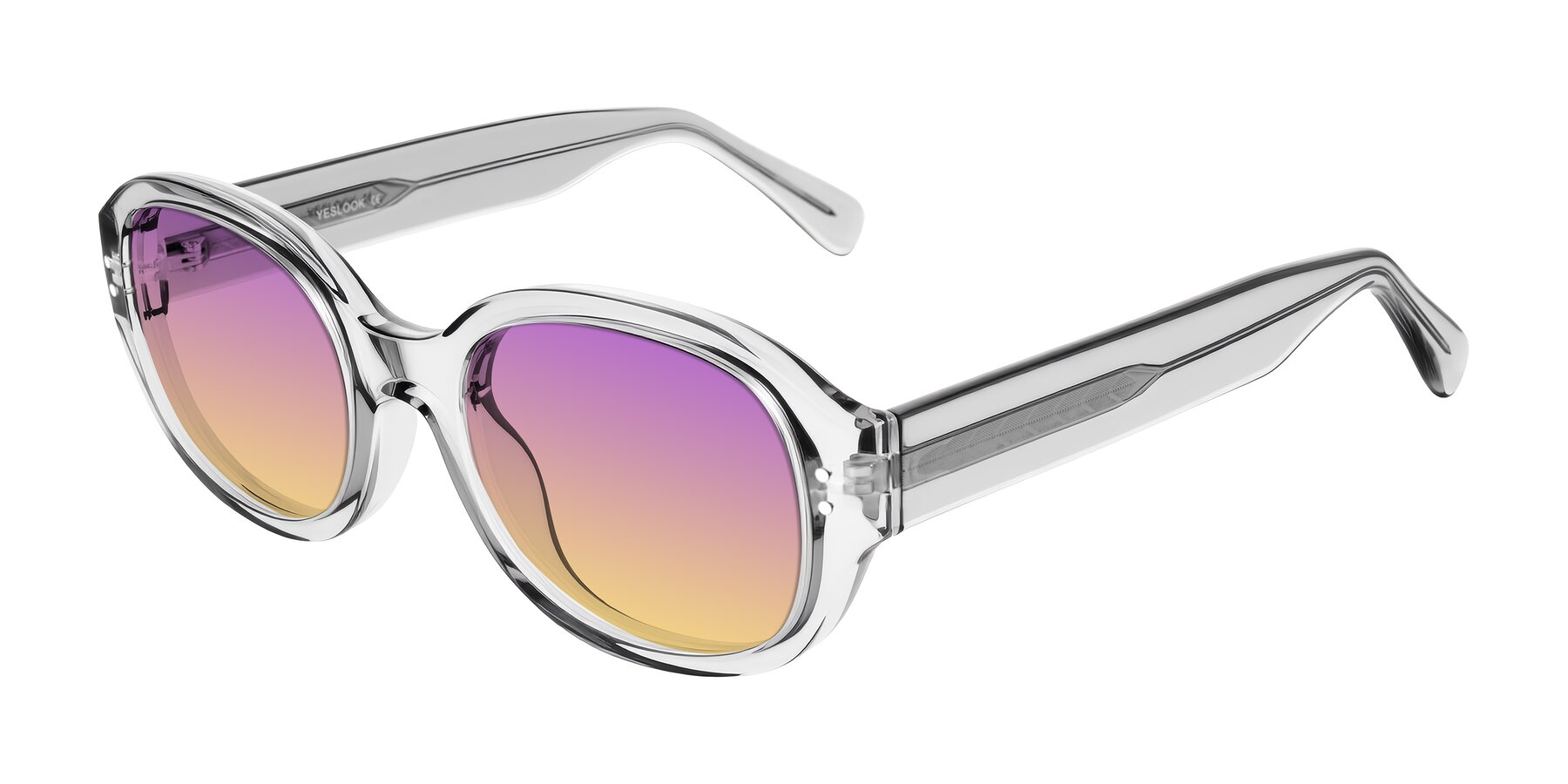 Angle of Novak in Transparent Gray with Purple / Yellow Gradient Lenses