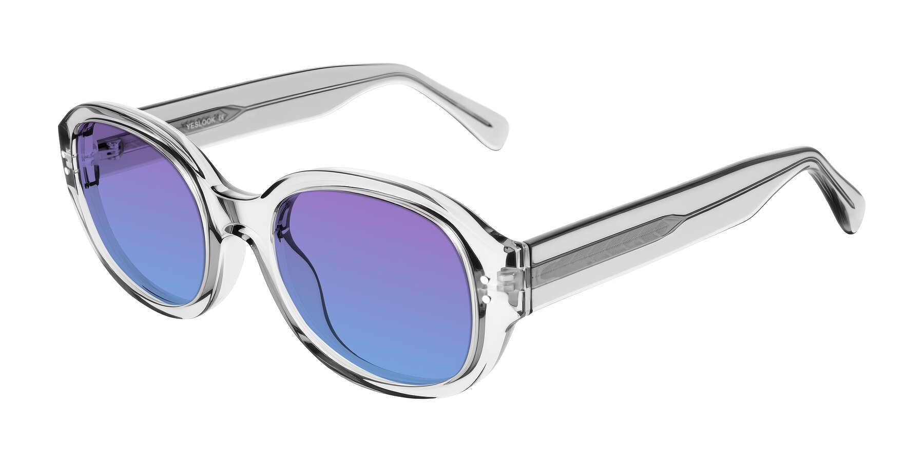 Angle of Novak in Transparent Gray with Purple / Blue Gradient Lenses