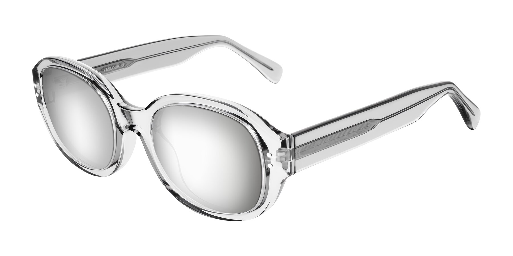Angle of Novak in Transparent Gray with Silver Mirrored Lenses