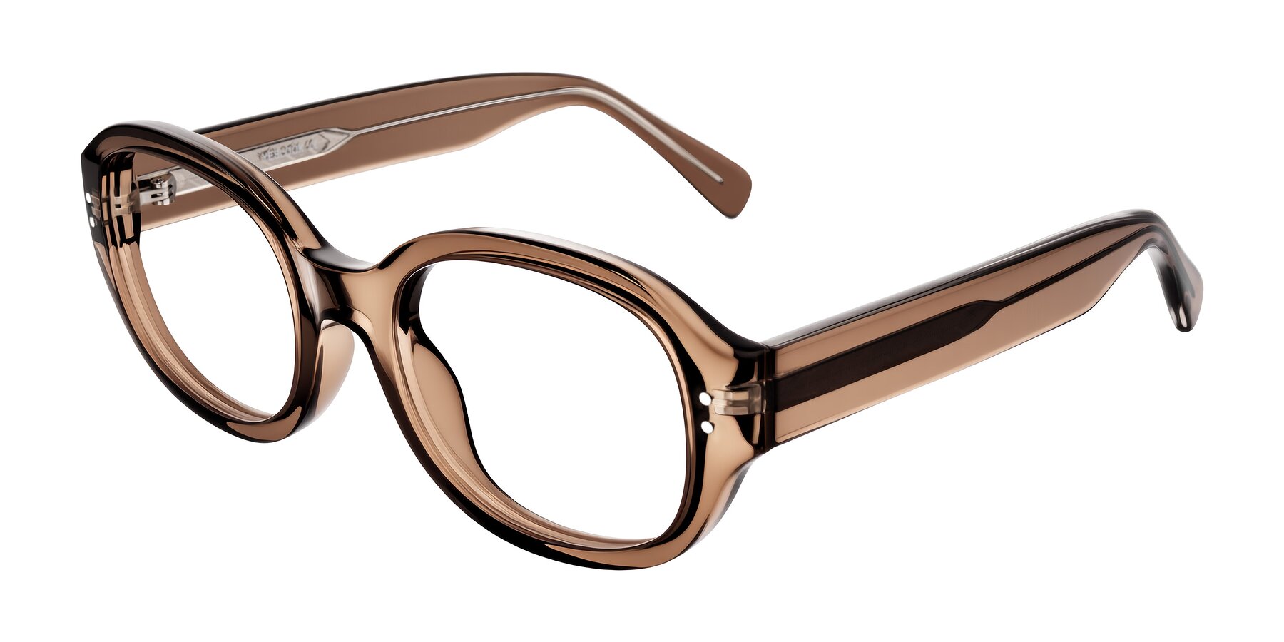 Angle of Novak in Translucent Brown with Clear Blue Light Blocking Lenses