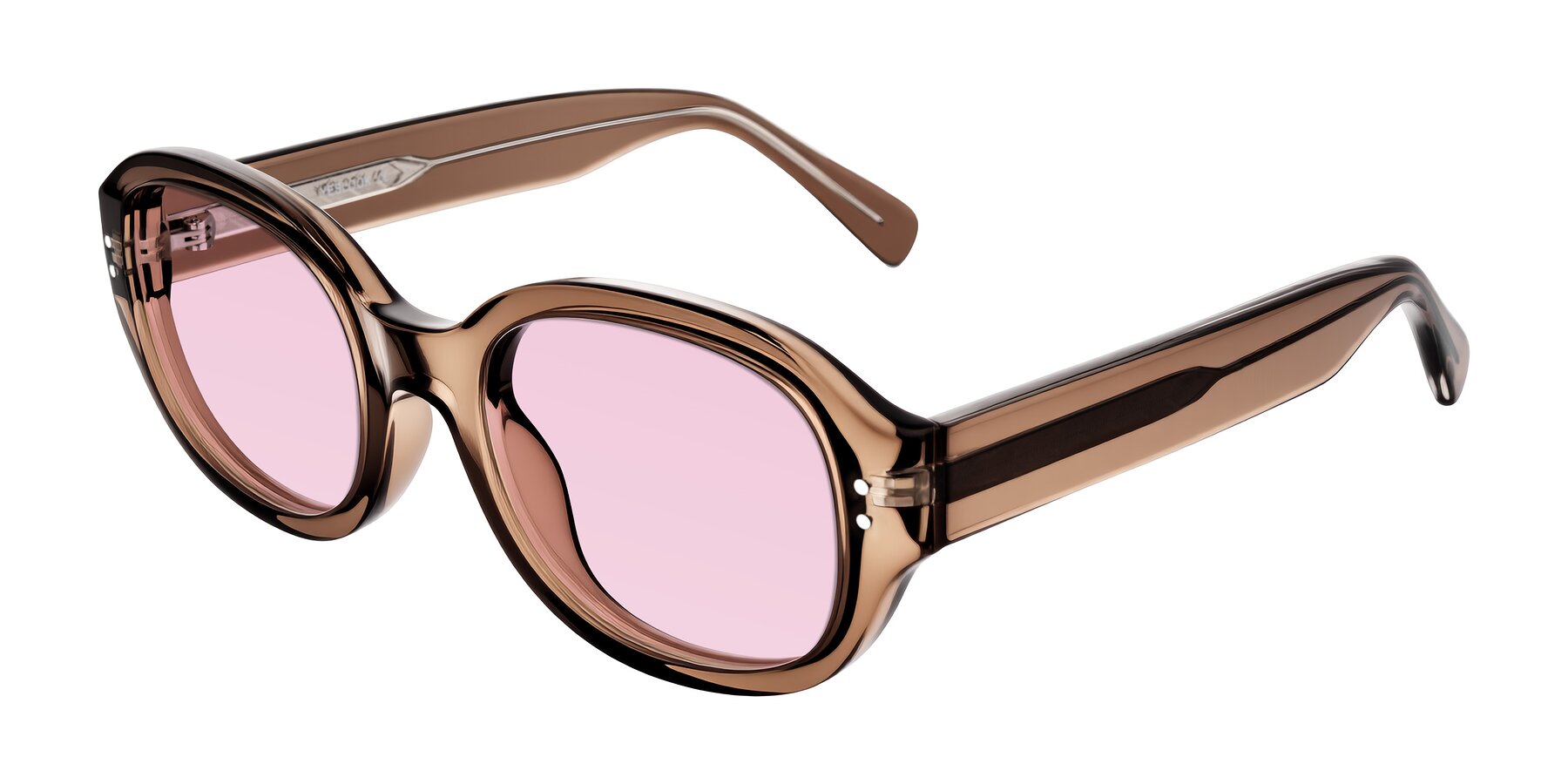 Angle of Novak in Translucent Brown with Light Pink Tinted Lenses