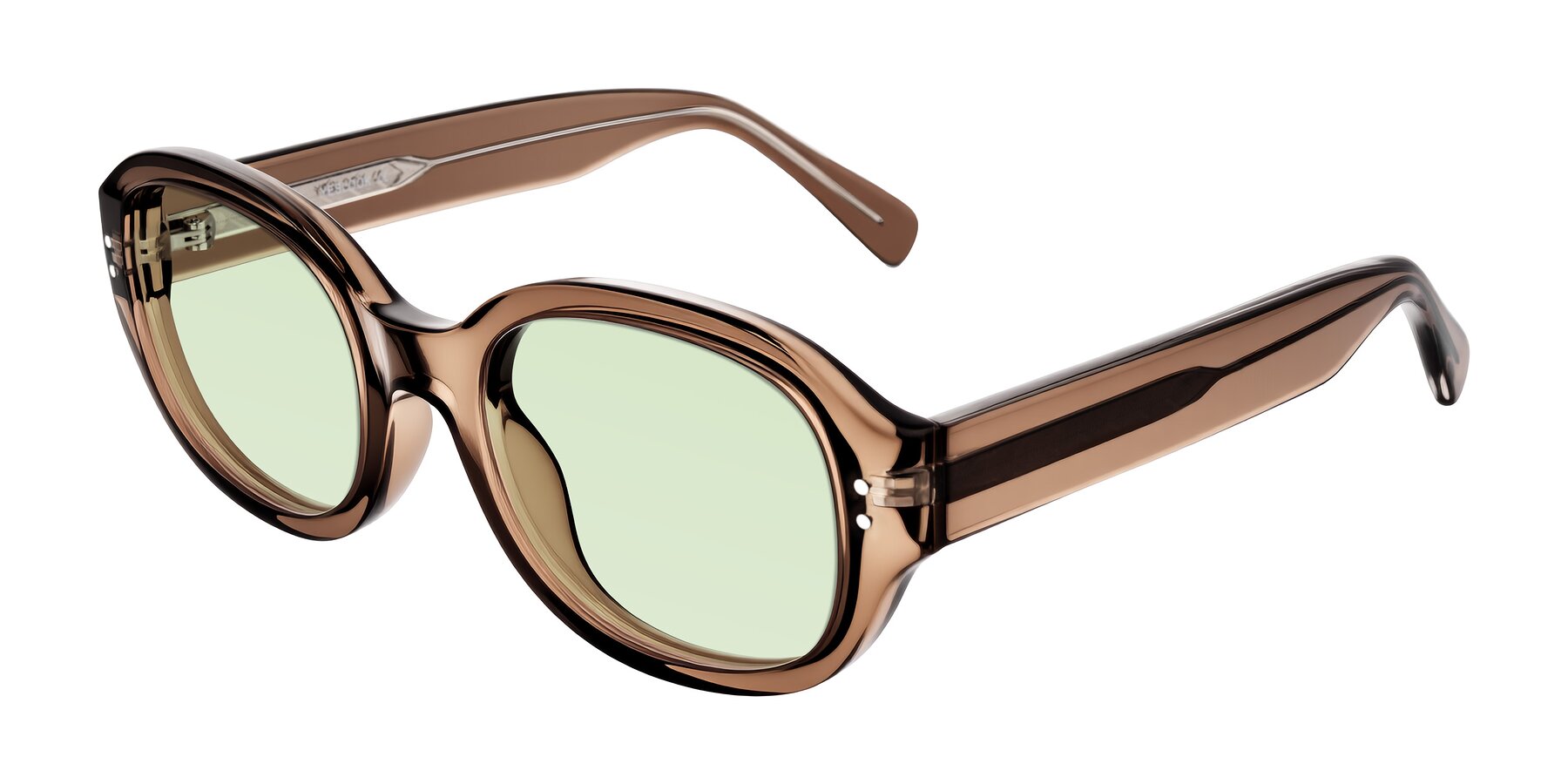 Angle of Novak in Translucent Brown with Light Green Tinted Lenses