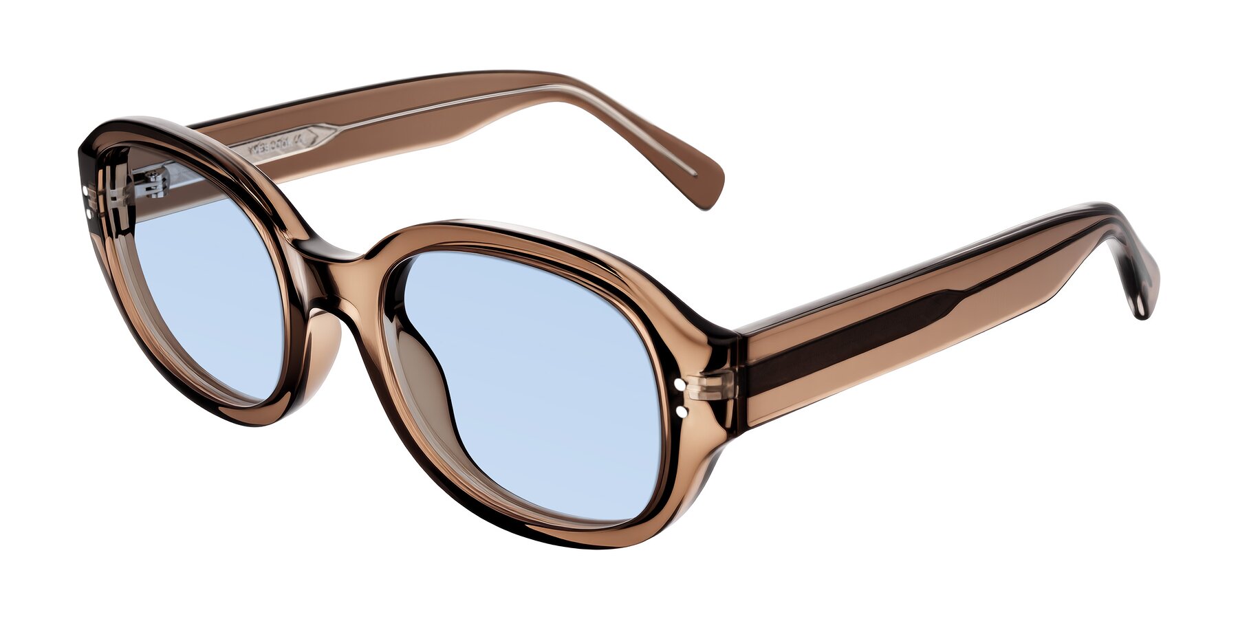 Angle of Novak in Translucent Brown with Light Blue Tinted Lenses