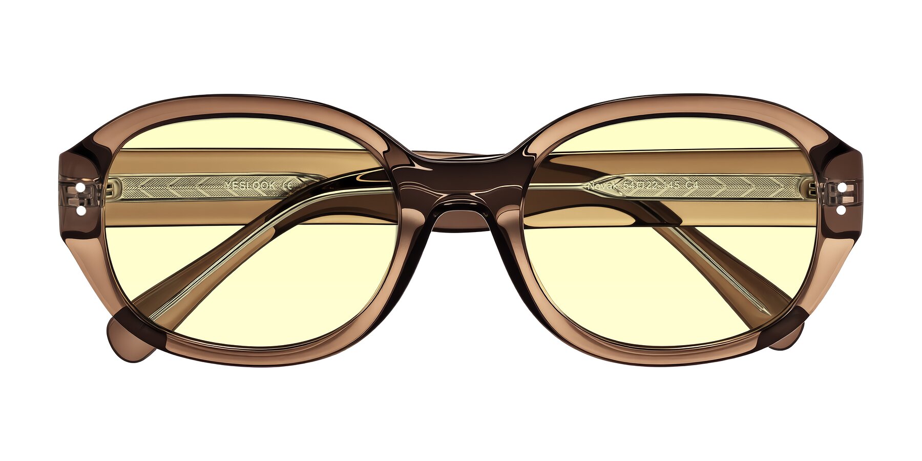 Folded Front of Novak in Translucent Brown with Light Yellow Tinted Lenses