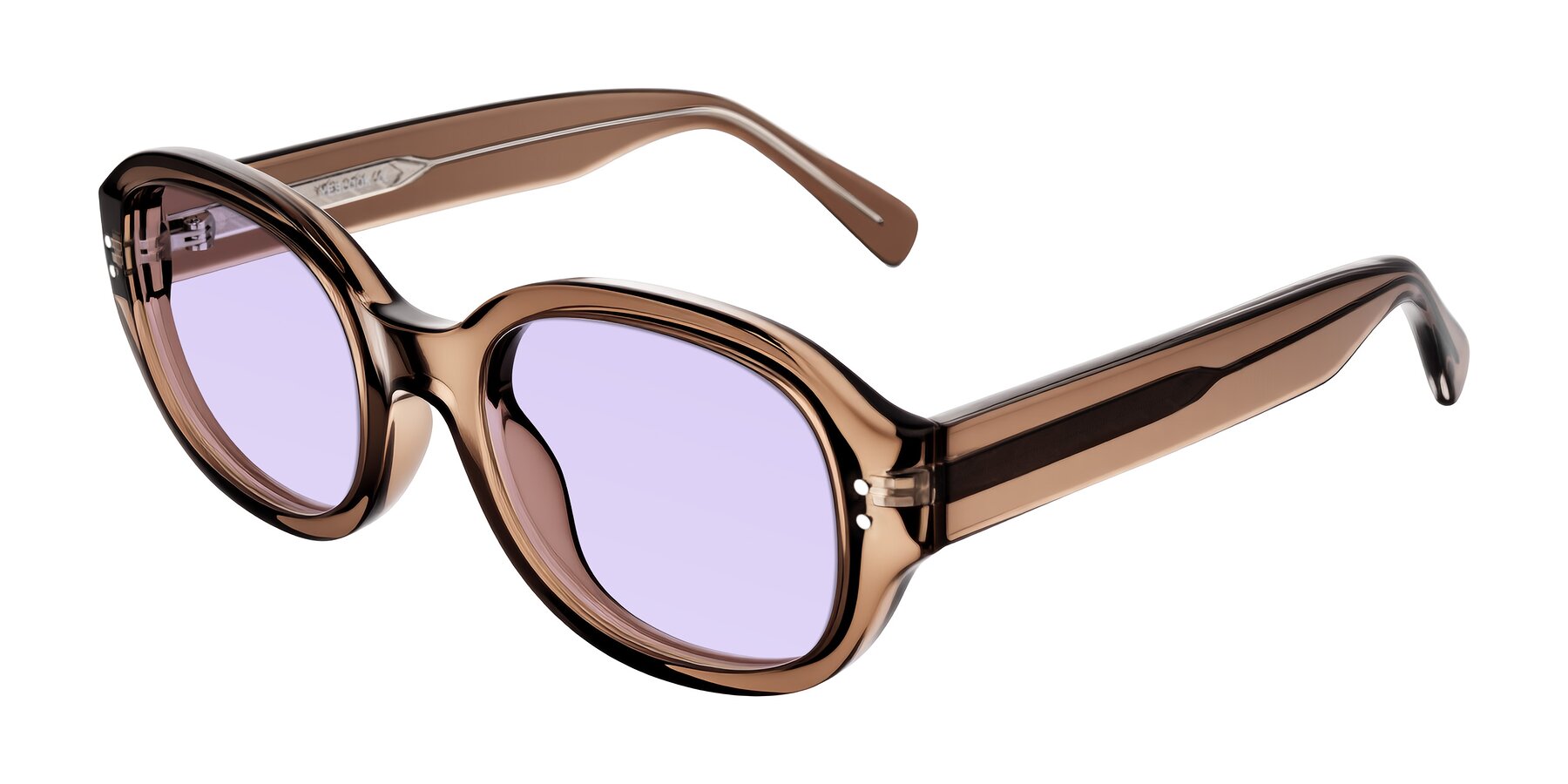 Angle of Novak in Translucent Brown with Light Purple Tinted Lenses