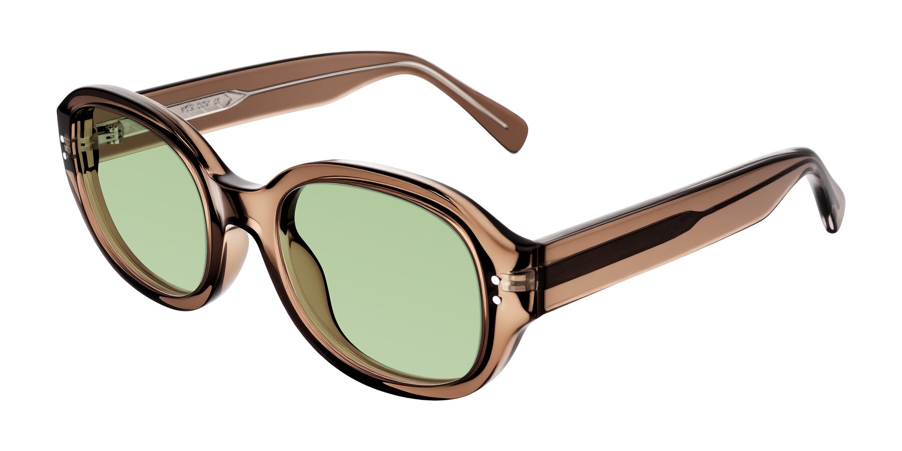 Angle of Novak in Translucent Brown with Medium Green Tinted Lenses