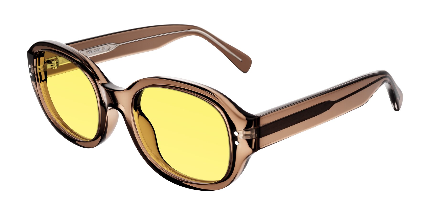 Angle of Novak in Translucent Brown with Medium Yellow Tinted Lenses