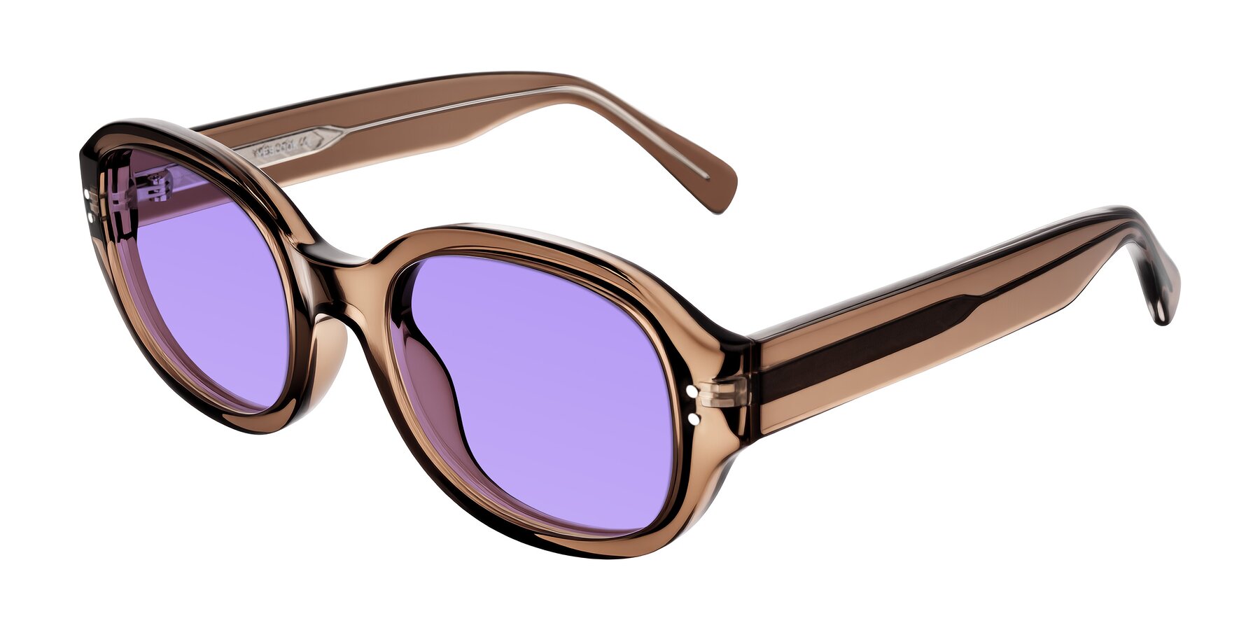 Angle of Novak in Translucent Brown with Medium Purple Tinted Lenses