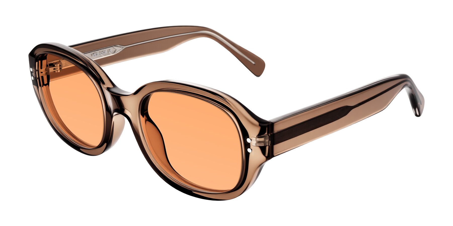 Angle of Novak in Translucent Brown with Medium Orange Tinted Lenses