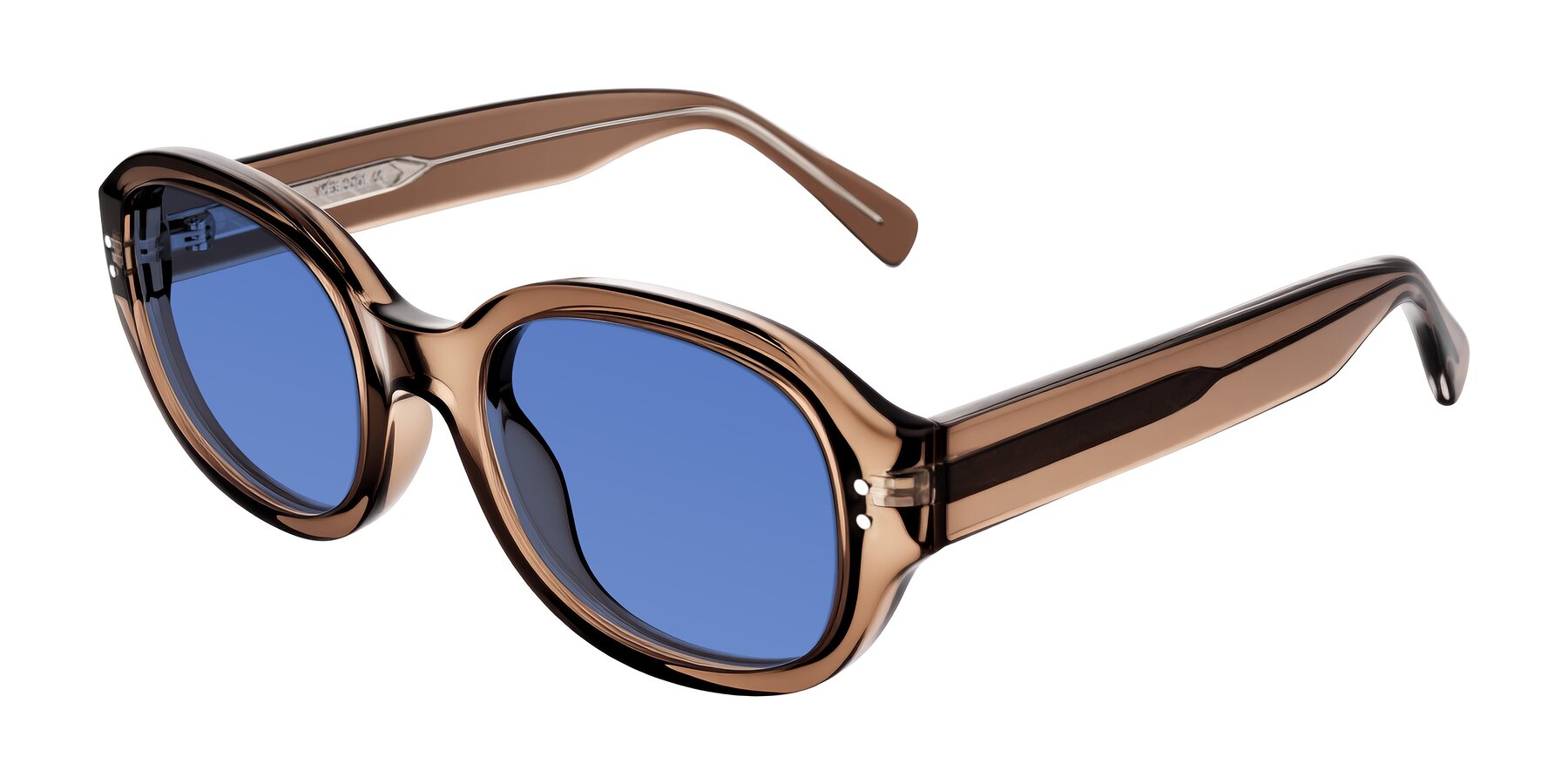 Angle of Novak in Translucent Brown with Blue Tinted Lenses