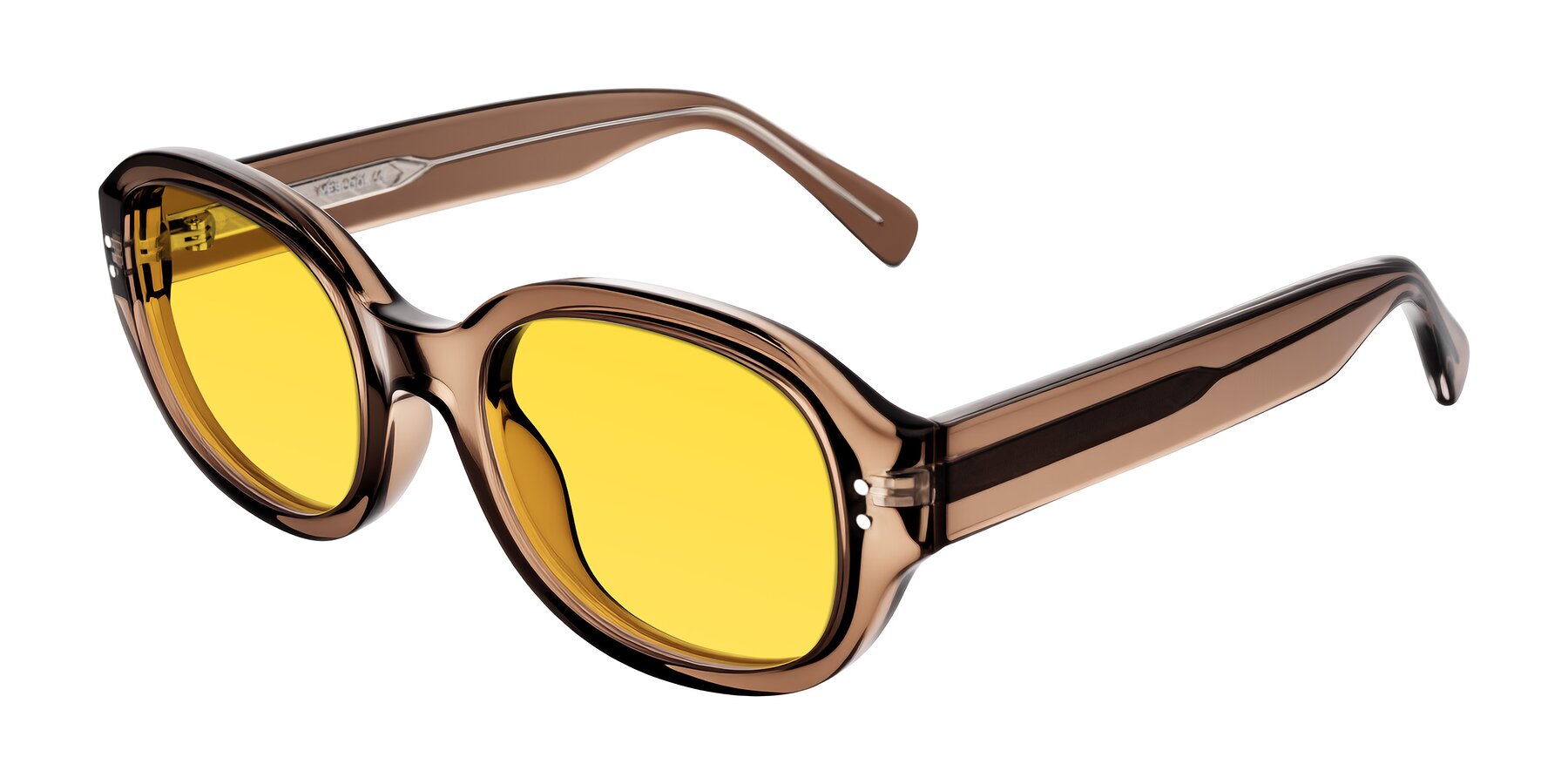 Angle of Novak in Translucent Brown with Yellow Tinted Lenses