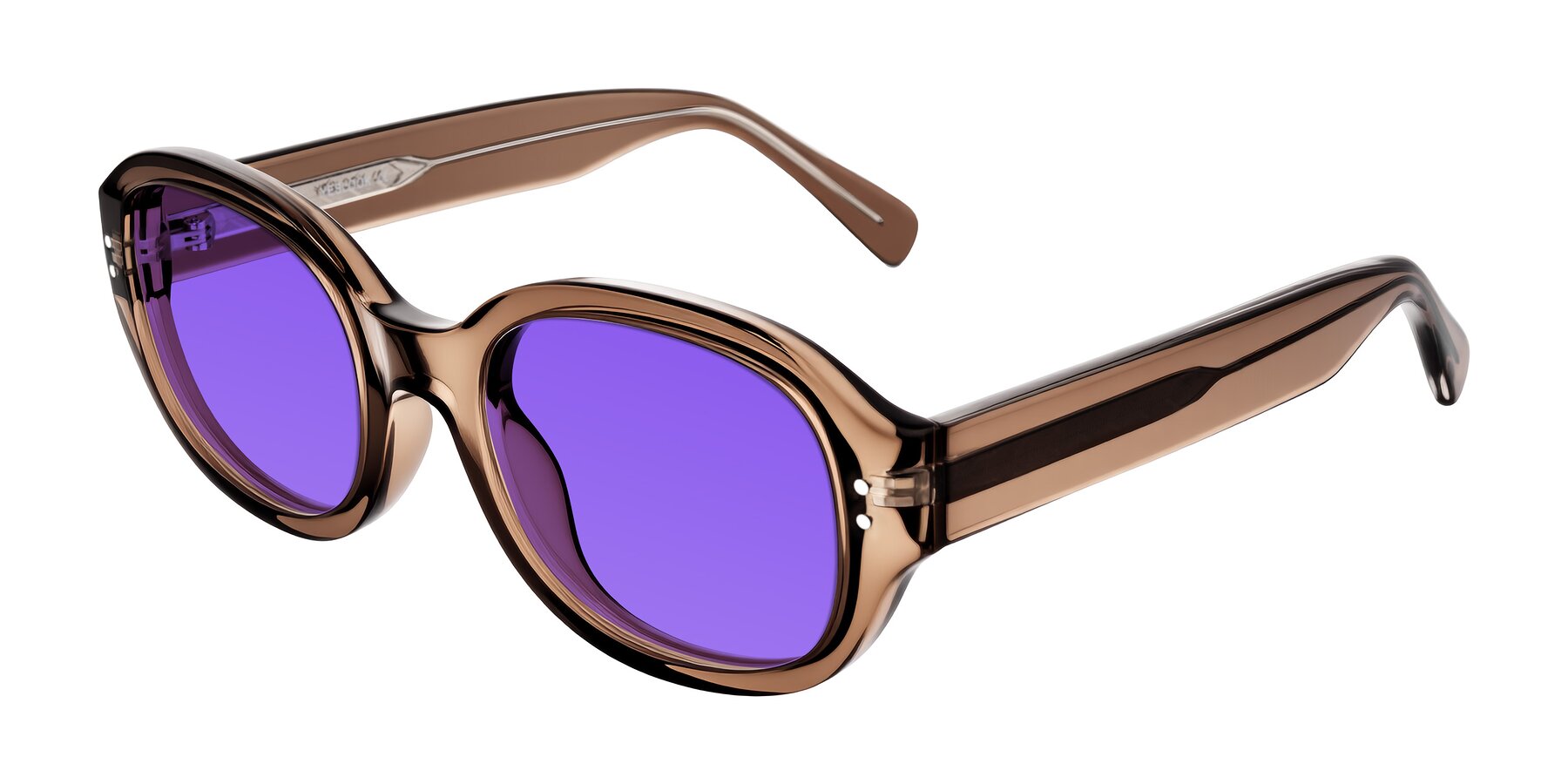Angle of Novak in Translucent Brown with Purple Tinted Lenses