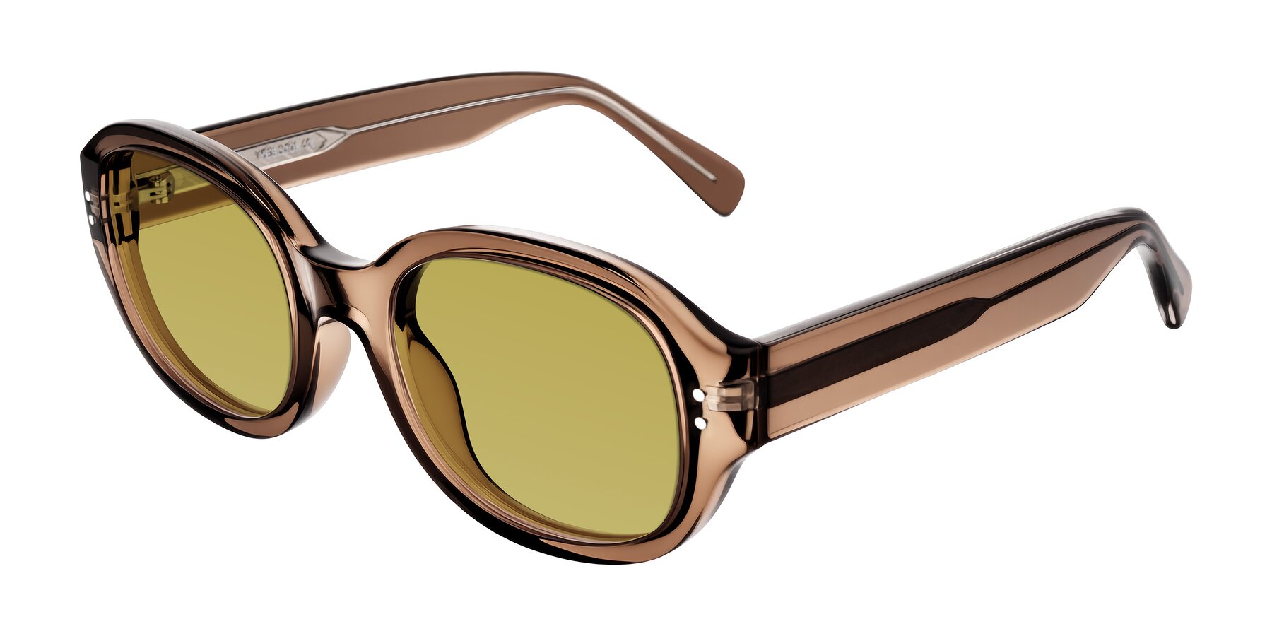 Angle of Novak in Translucent Brown with Champagne Tinted Lenses