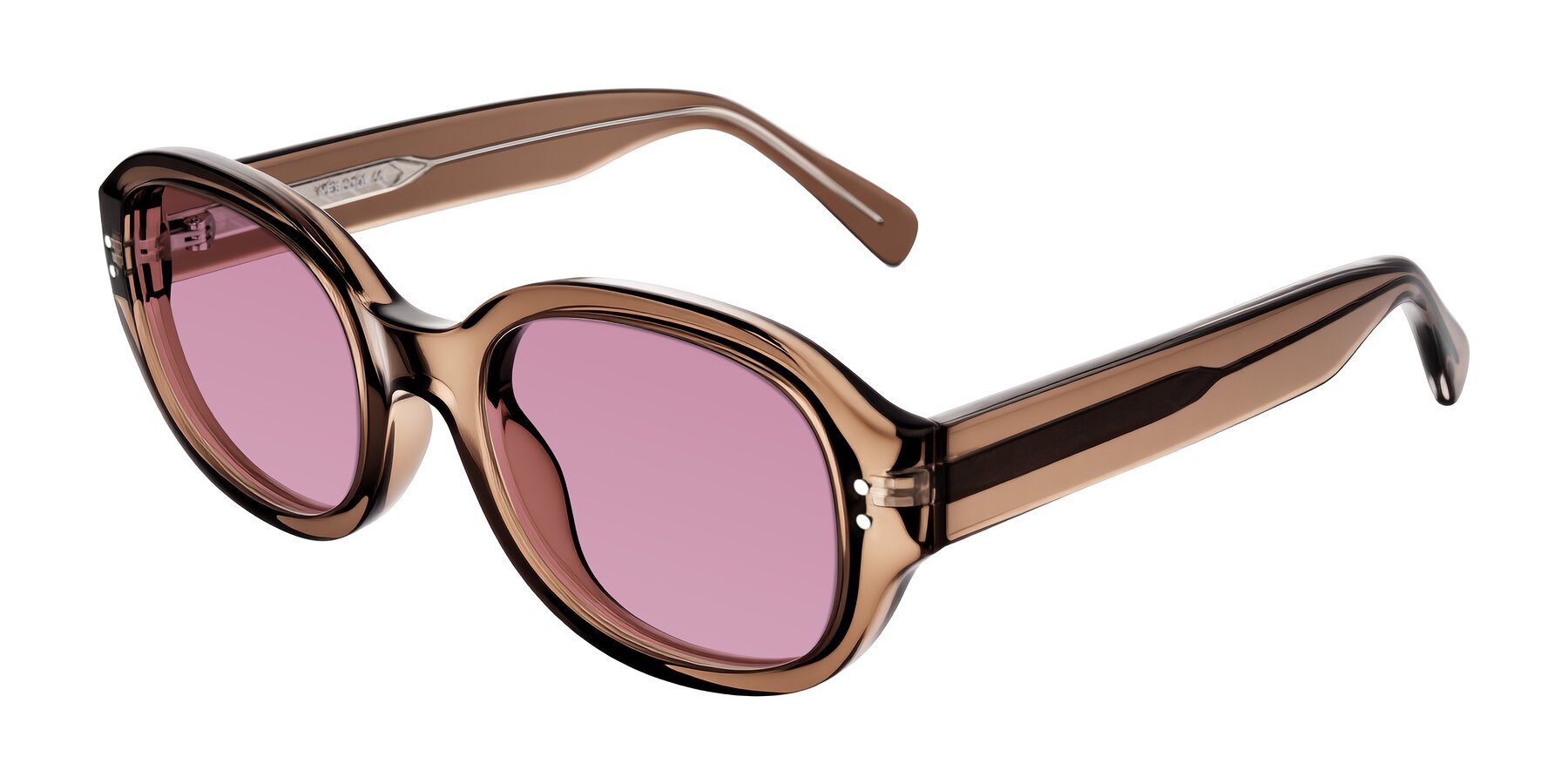 Angle of Novak in Translucent Brown with Medium Wine Tinted Lenses