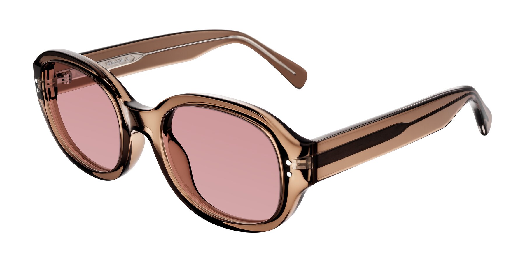 Angle of Novak in Translucent Brown with Medium Garnet Tinted Lenses