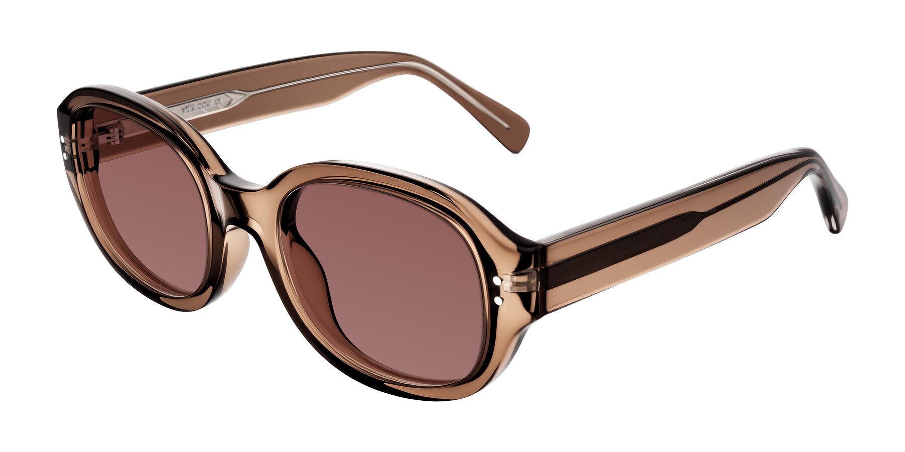 Angle of Novak in Translucent Brown with Garnet Tinted Lenses