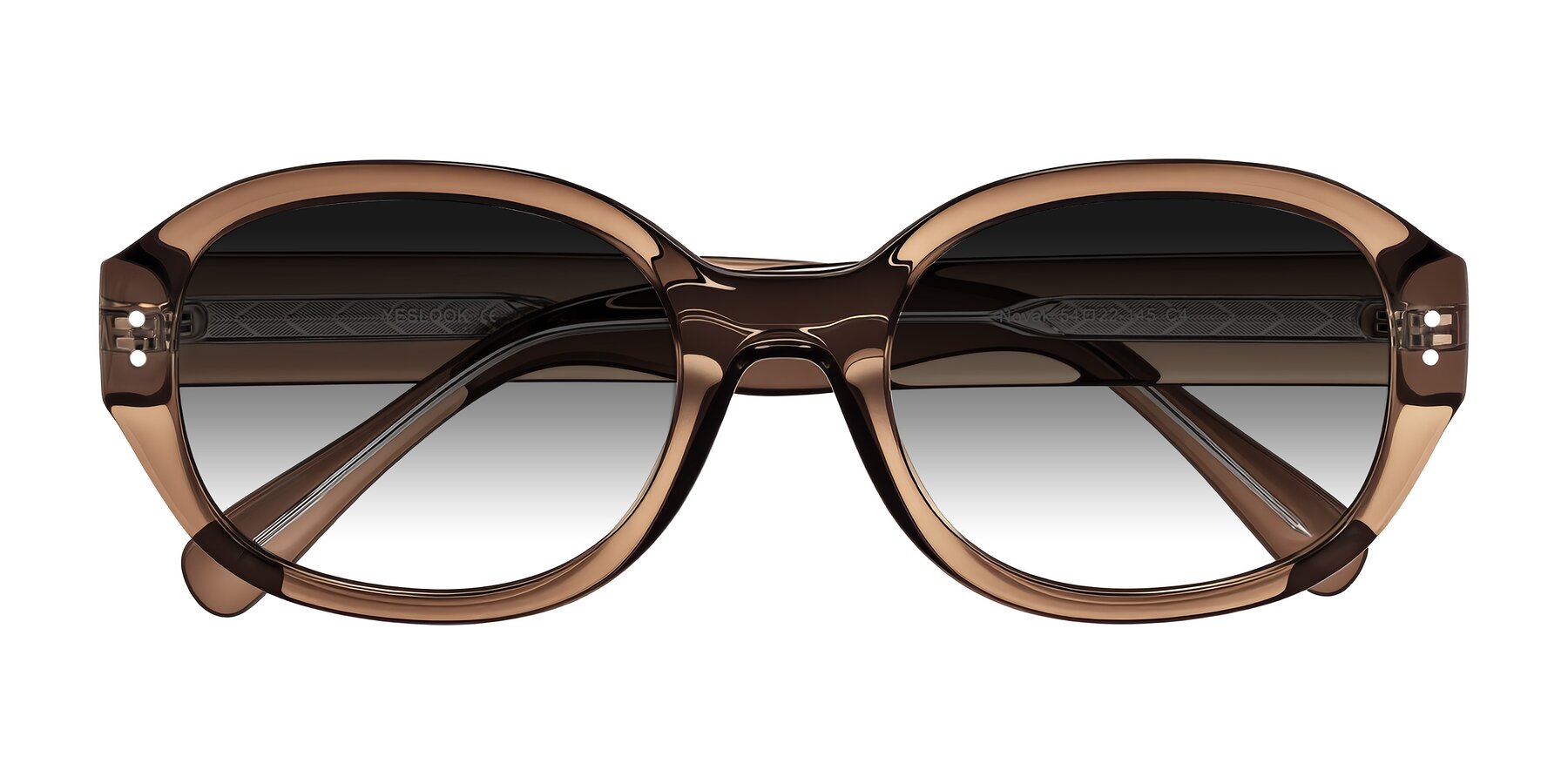 Folded Front of Novak in Translucent Brown with Gray Gradient Lenses