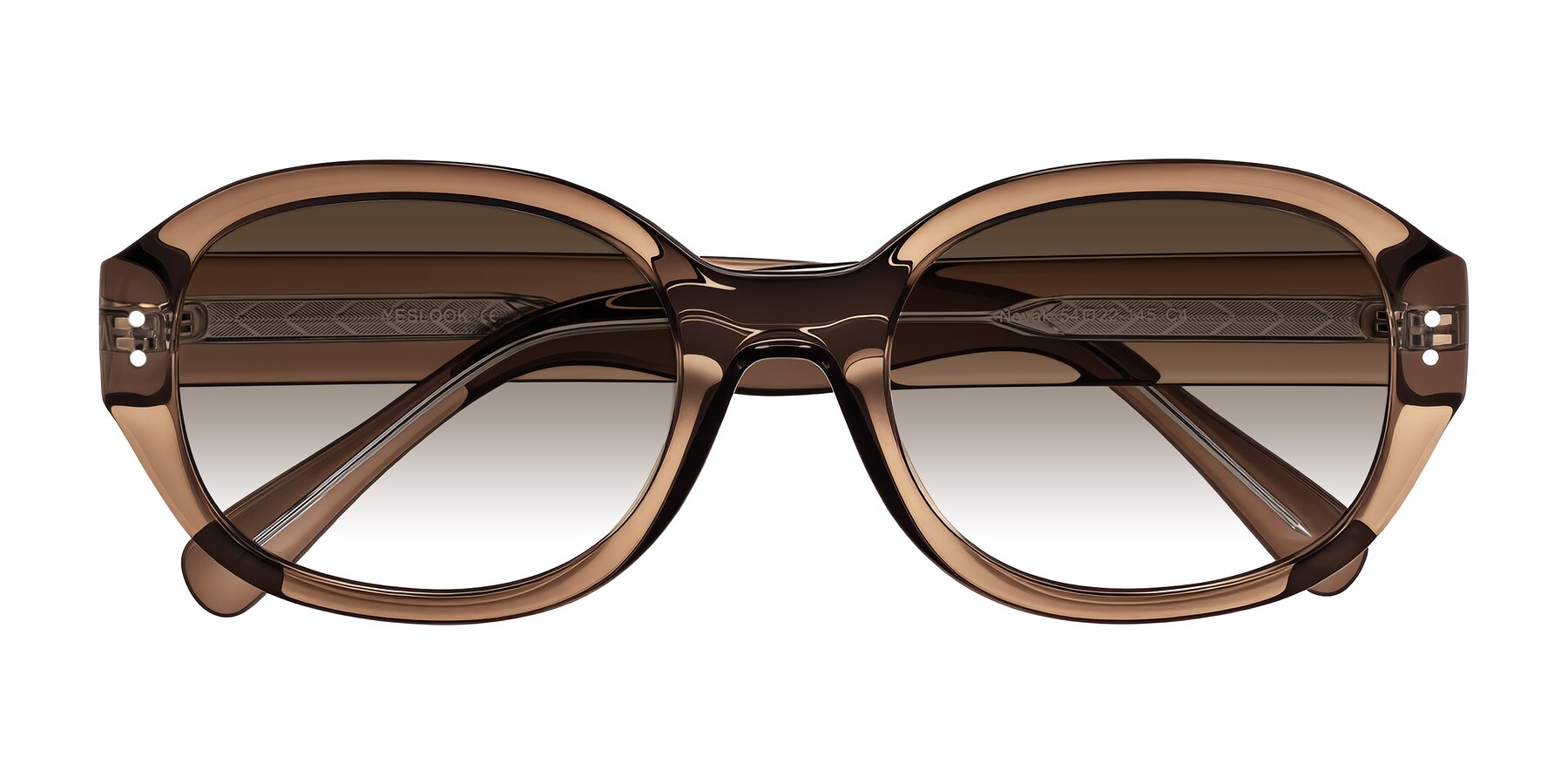 Folded Front of Novak in Translucent Brown with Brown Gradient Lenses