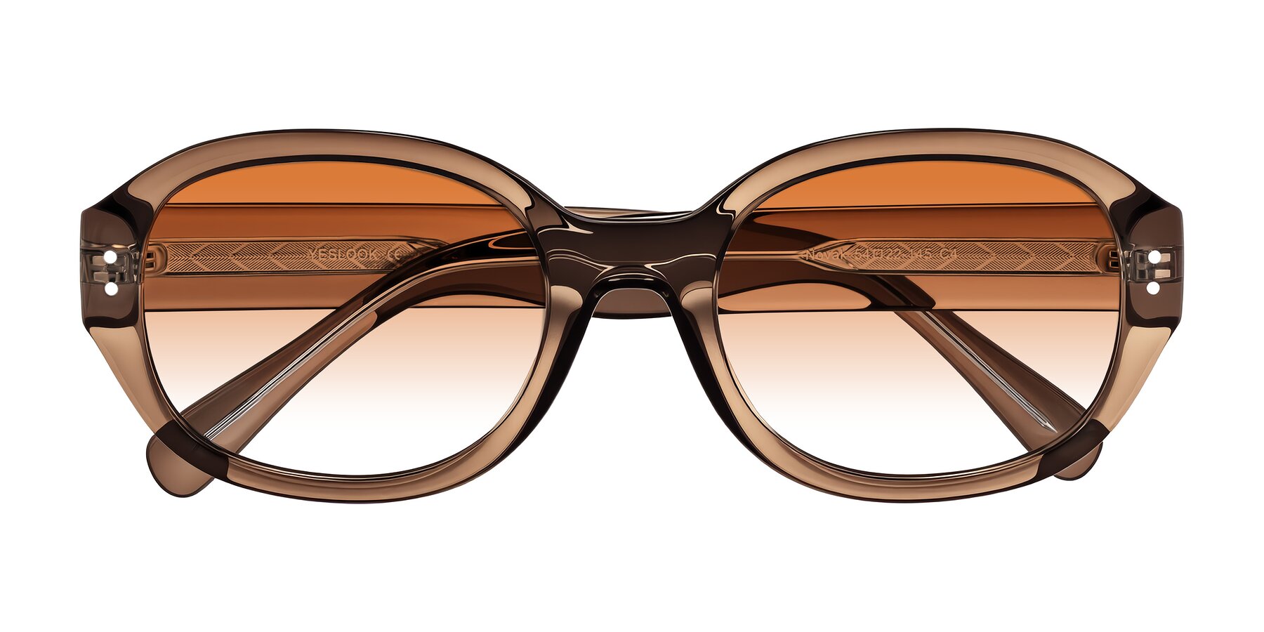Folded Front of Novak in Translucent Brown with Orange Gradient Lenses