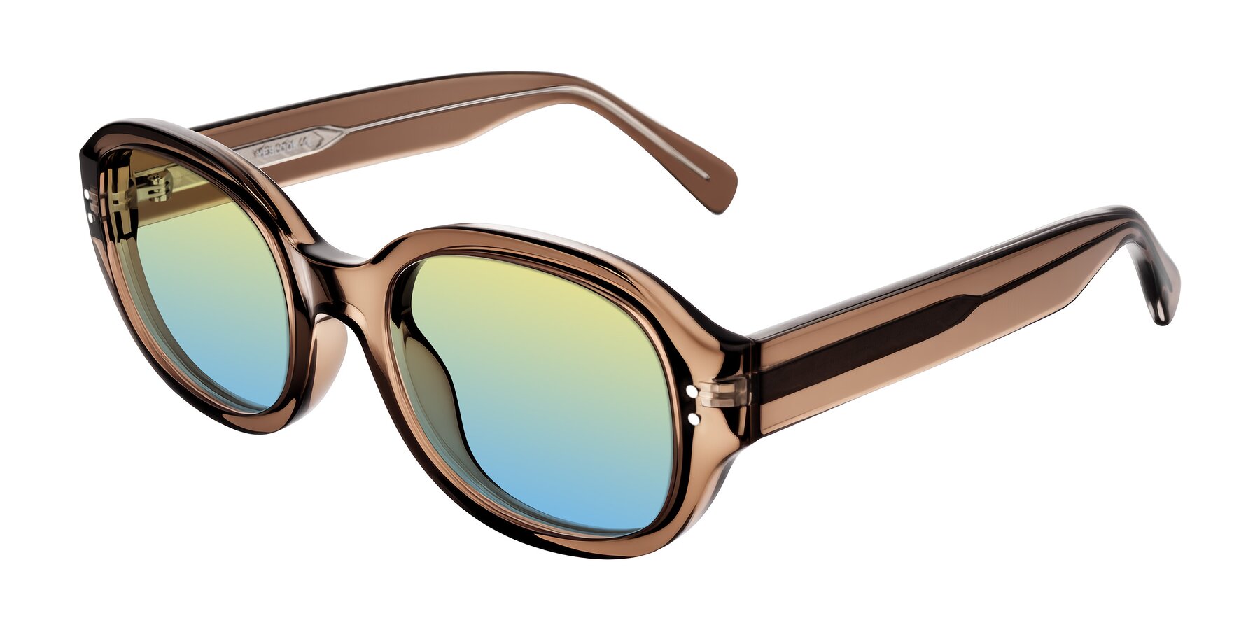 Angle of Novak in Translucent Brown with Yellow / Blue Gradient Lenses