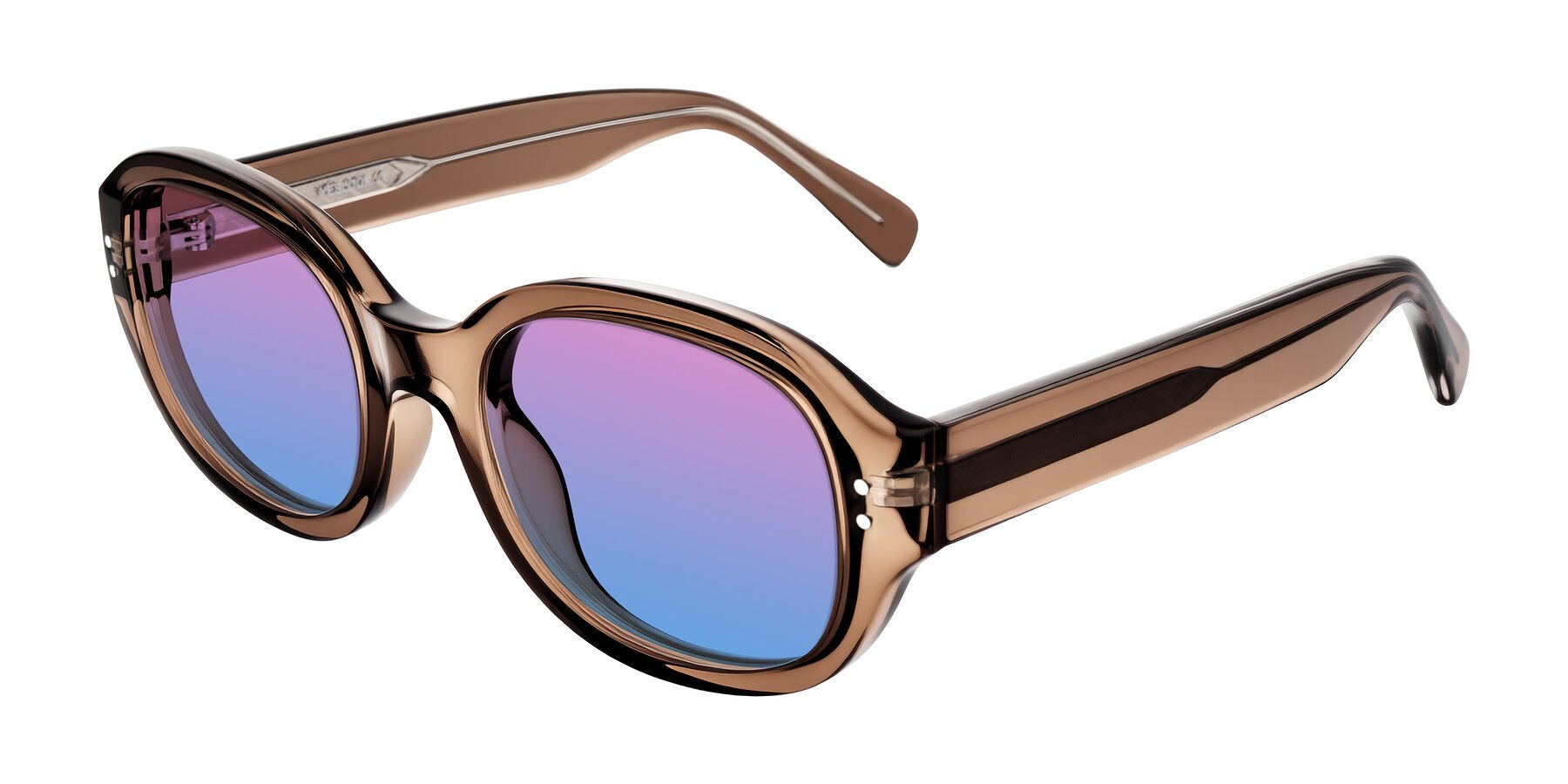 Angle of Novak in Translucent Brown with Pink / Blue Gradient Lenses
