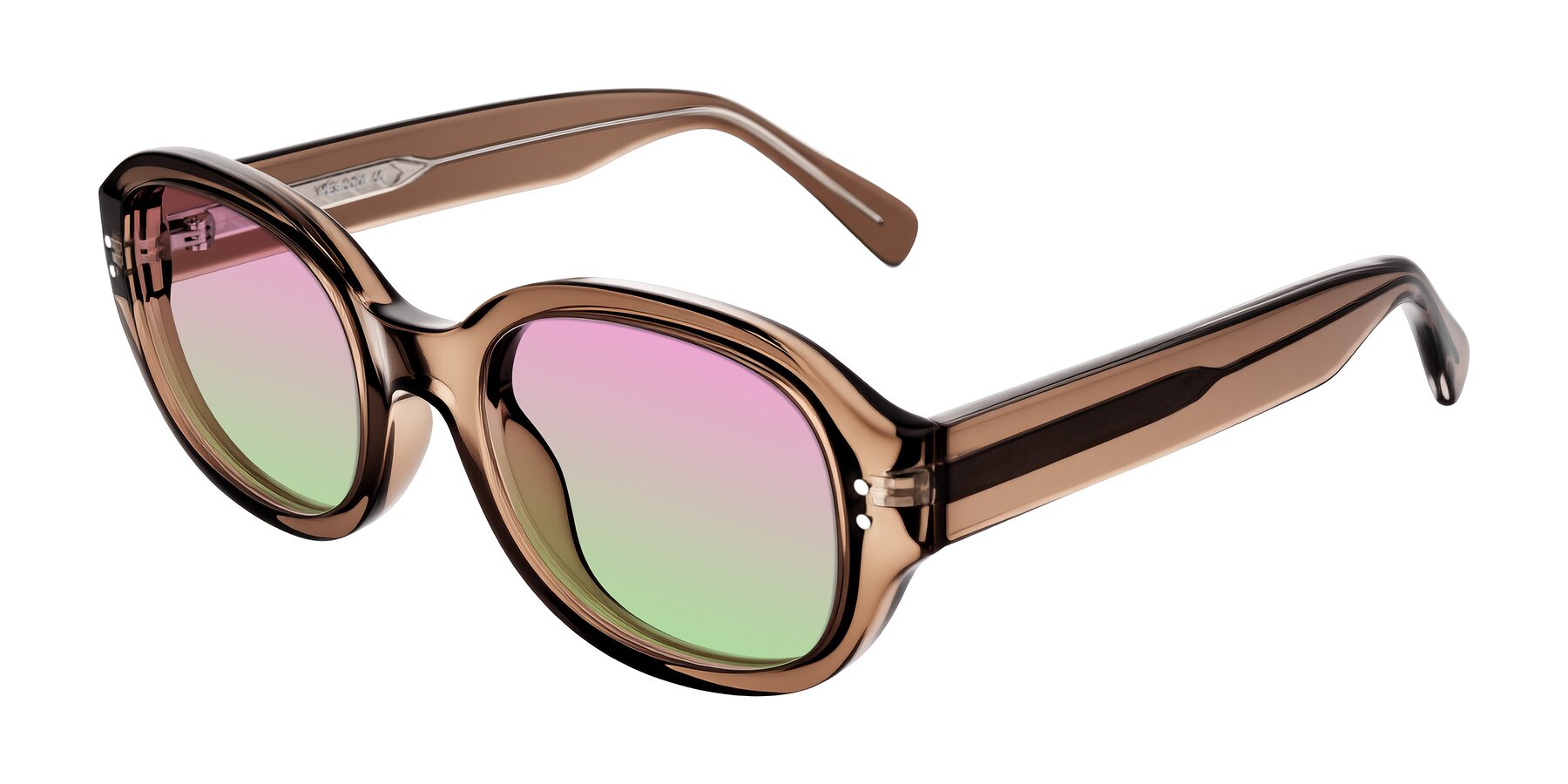 Angle of Novak in Translucent Brown with Pink / Green Gradient Lenses