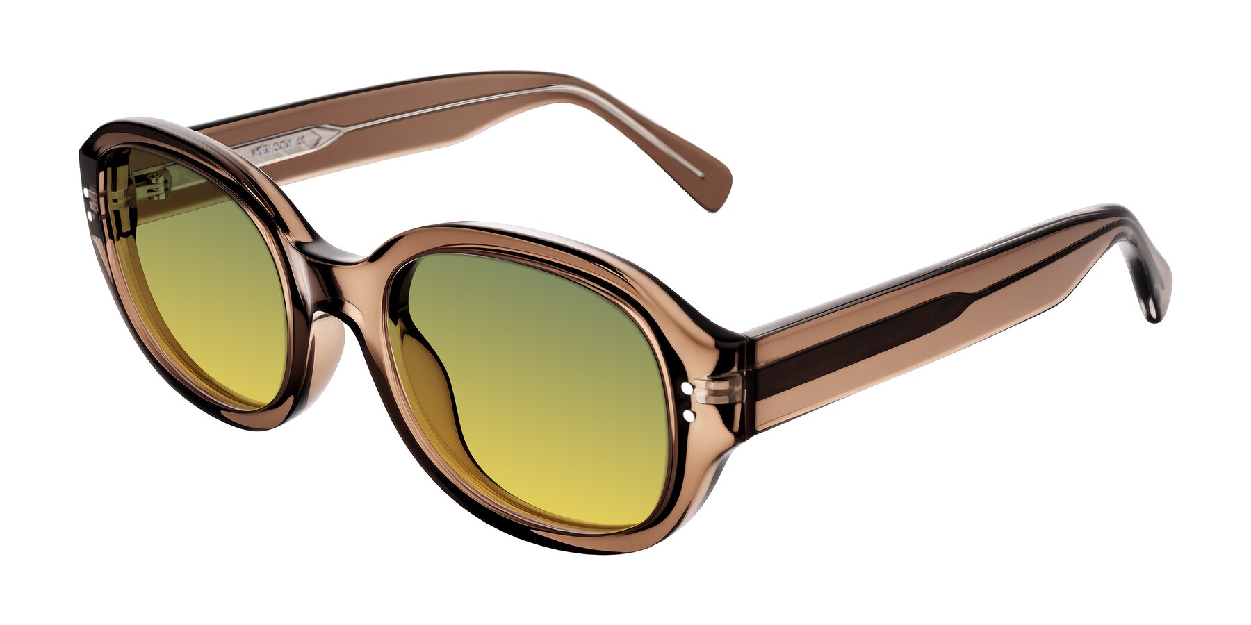 Angle of Novak in Translucent Brown with Green / Yellow Gradient Lenses