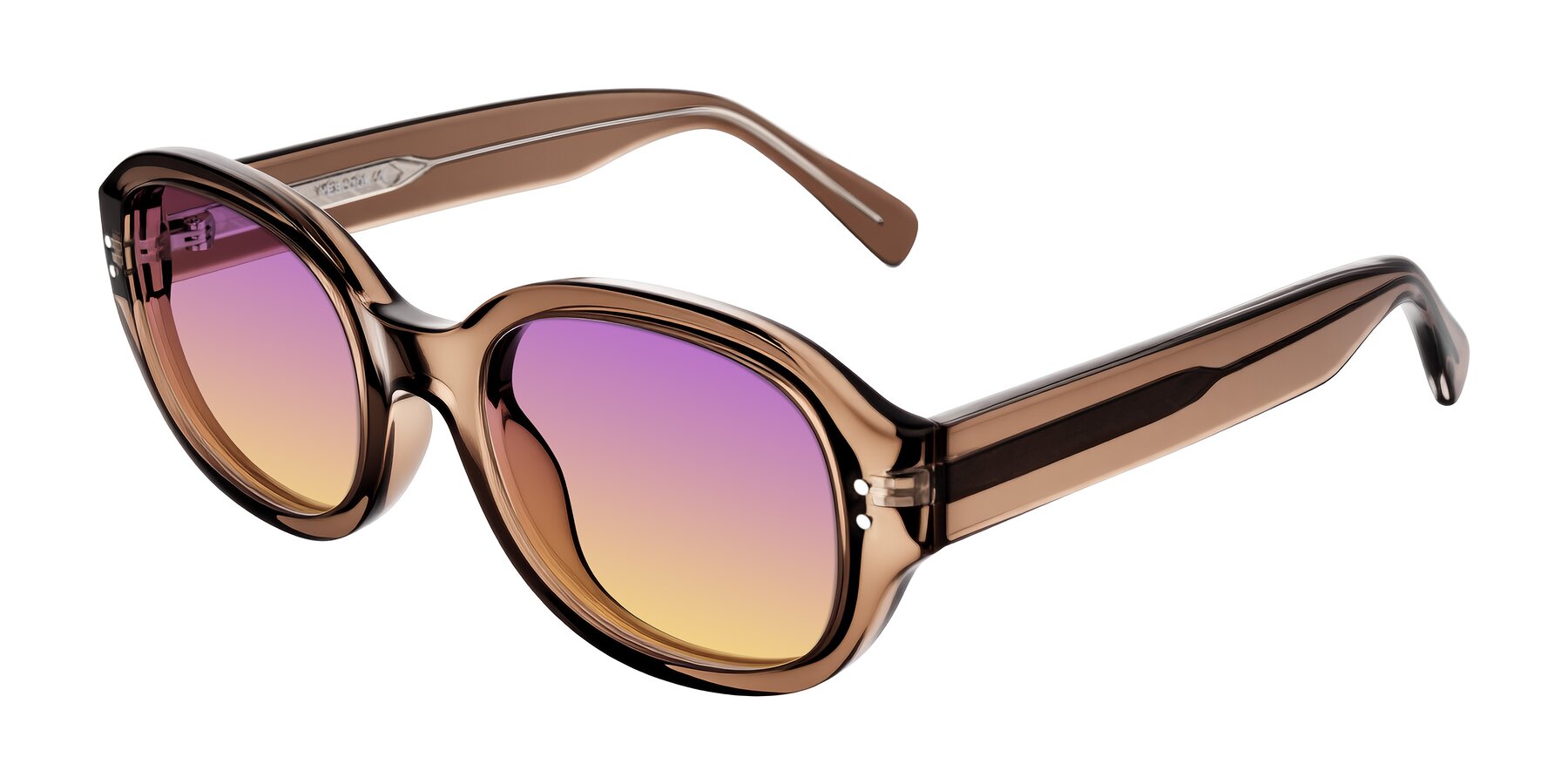 Angle of Novak in Translucent Brown with Purple / Yellow Gradient Lenses