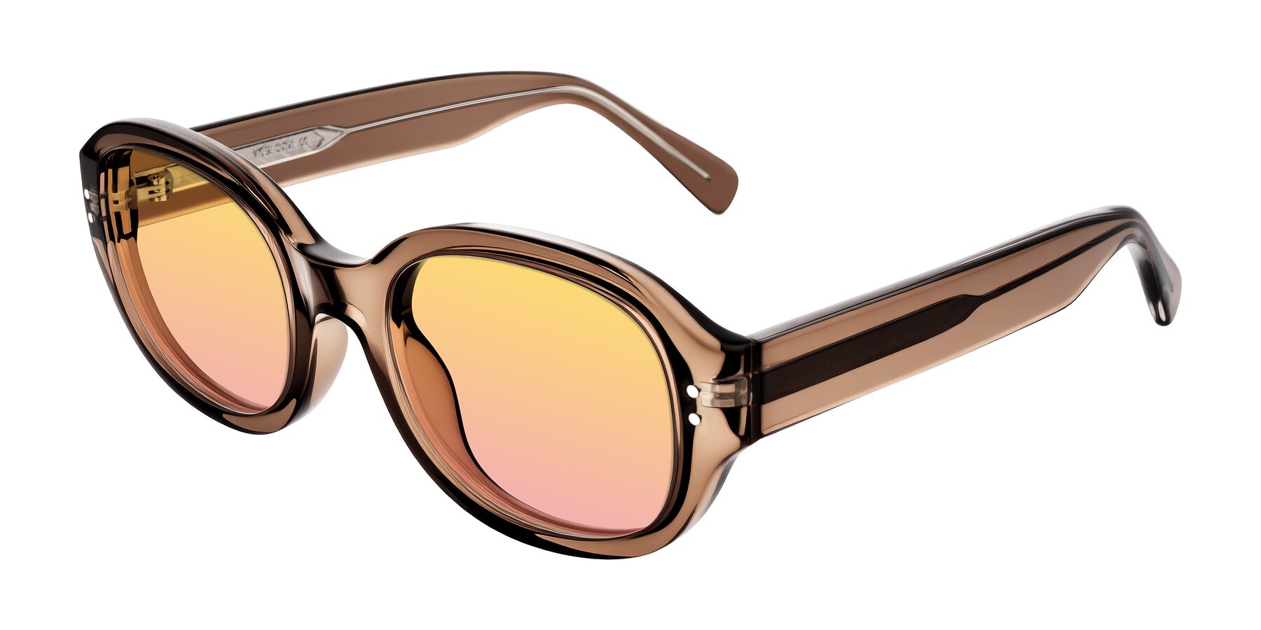 Angle of Novak in Translucent Brown with Yellow / Pink Gradient Lenses