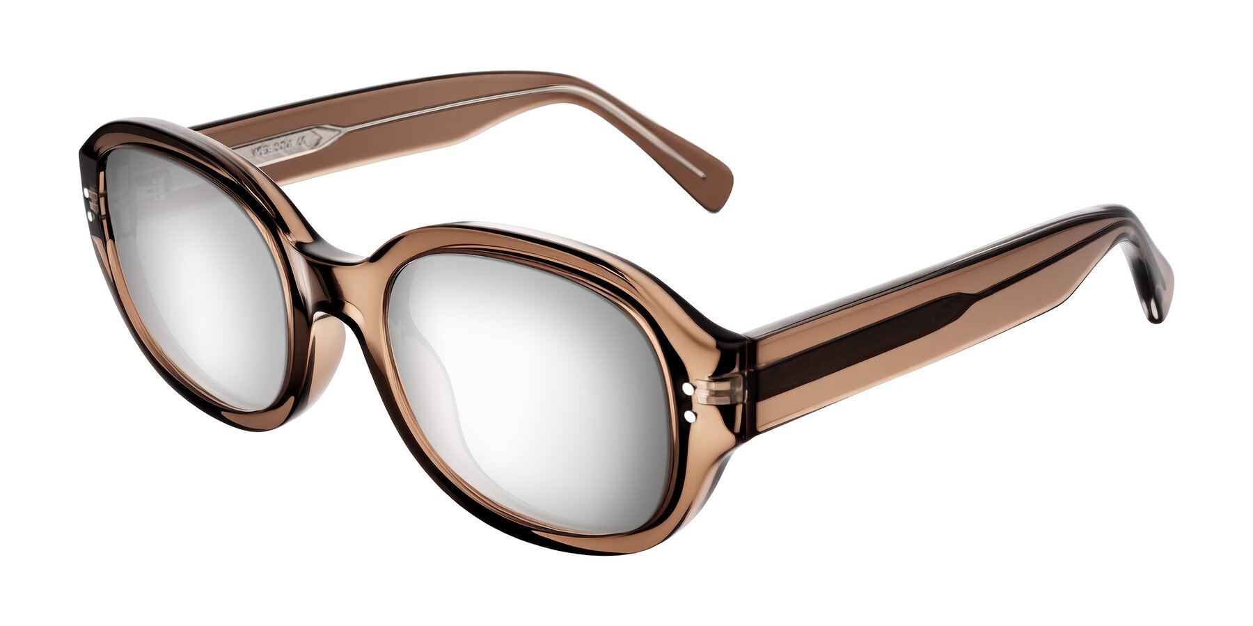 Angle of Novak in Translucent Brown with Silver Mirrored Lenses