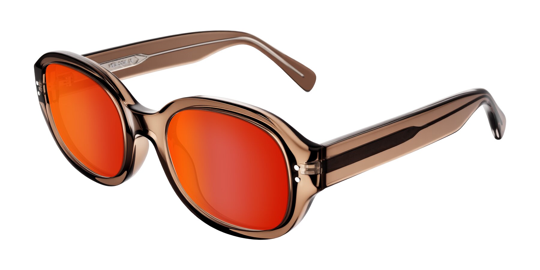Angle of Novak in Translucent Brown with Red Gold Mirrored Lenses