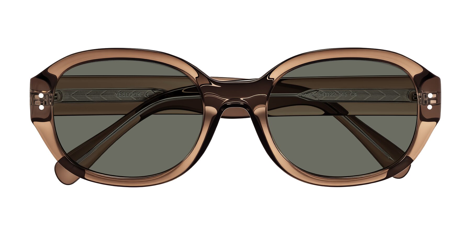 Folded Front of Novak in Translucent Brown with Gray Polarized Lenses
