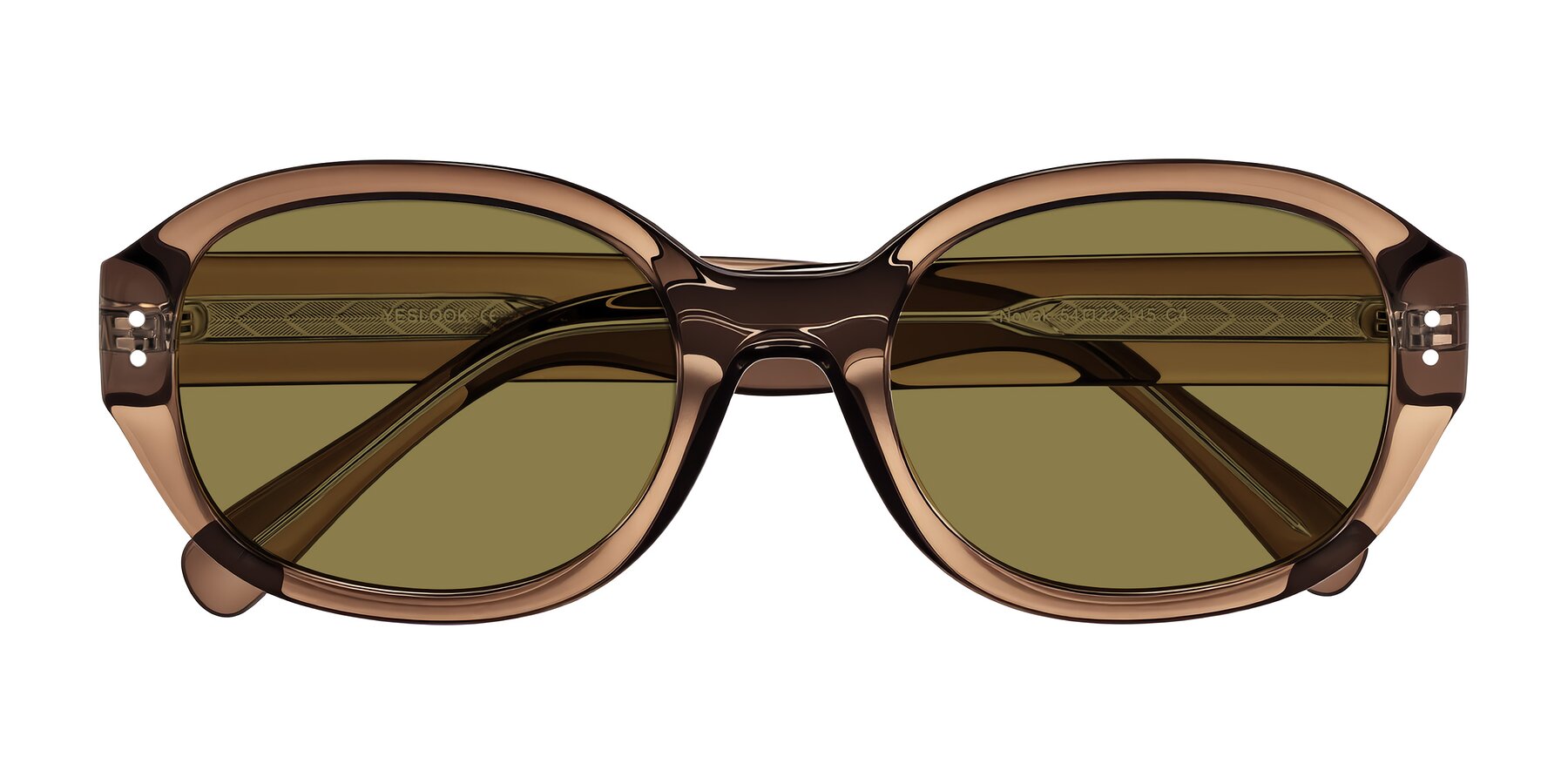 Folded Front of Novak in Translucent Brown with Brown Polarized Lenses