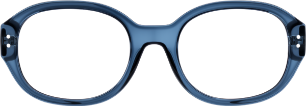 Translucent Blue Hipster Oversized Oval Eyeglasses - Novak