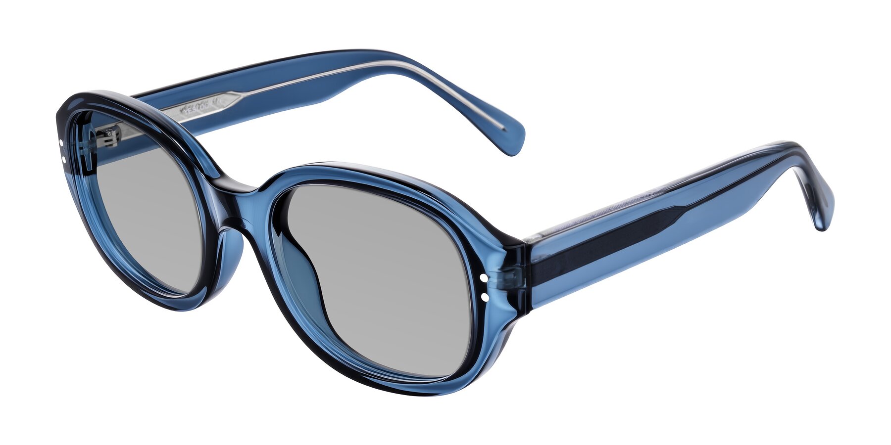 Angle of Novak in Translucent Blue with Light Gray Tinted Lenses