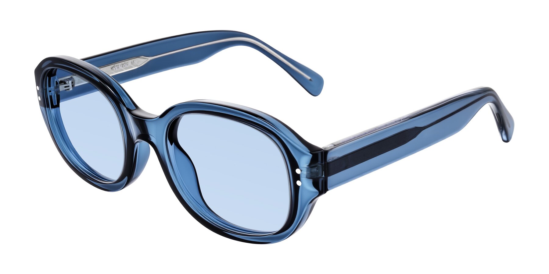 Angle of Novak in Translucent Blue with Light Blue Tinted Lenses