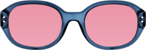 Translucent Blue Hipster Oversized Oval Tinted Sunglasses with Pink ...
