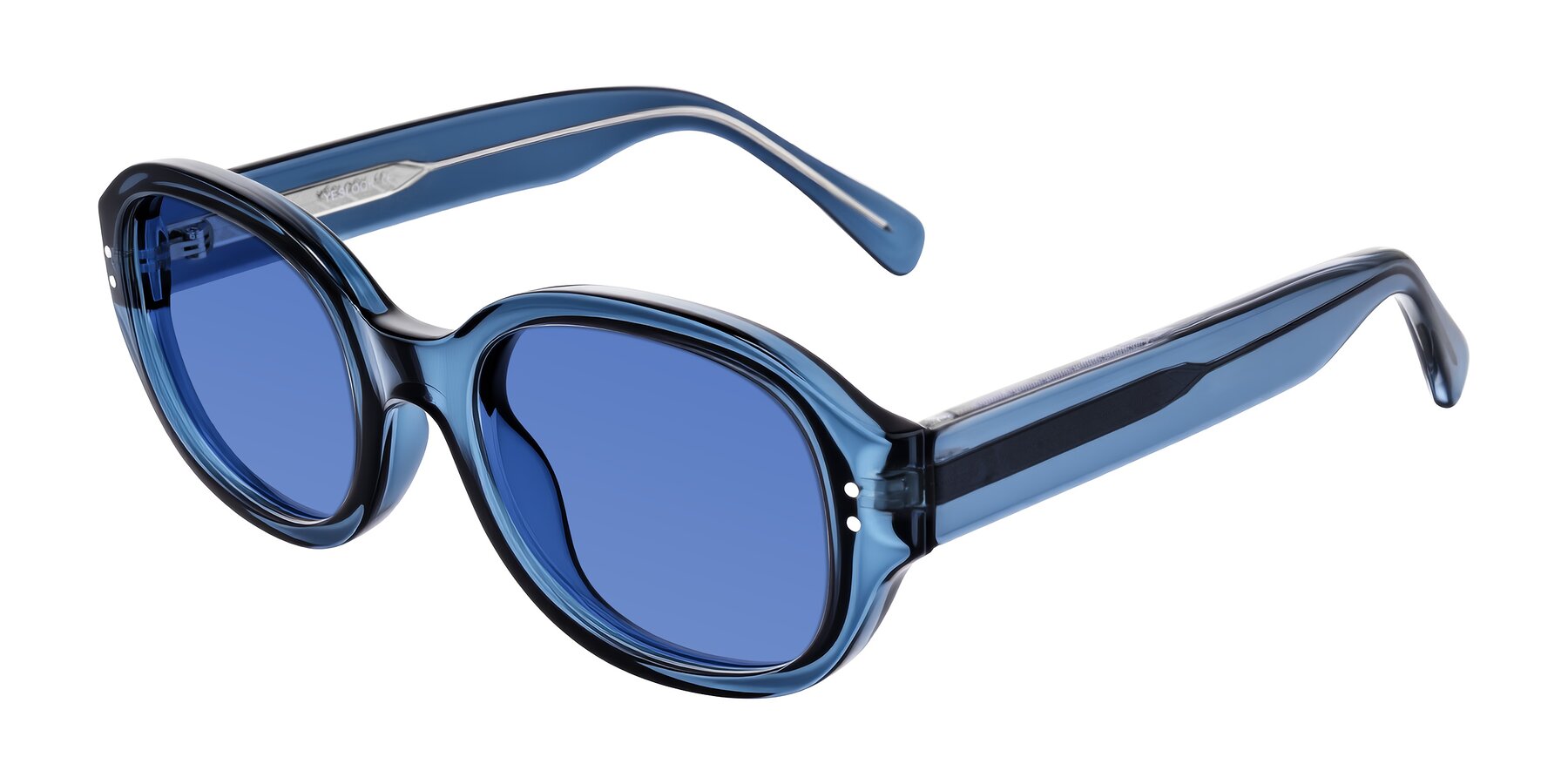 Angle of Novak in Translucent Blue with Blue Tinted Lenses
