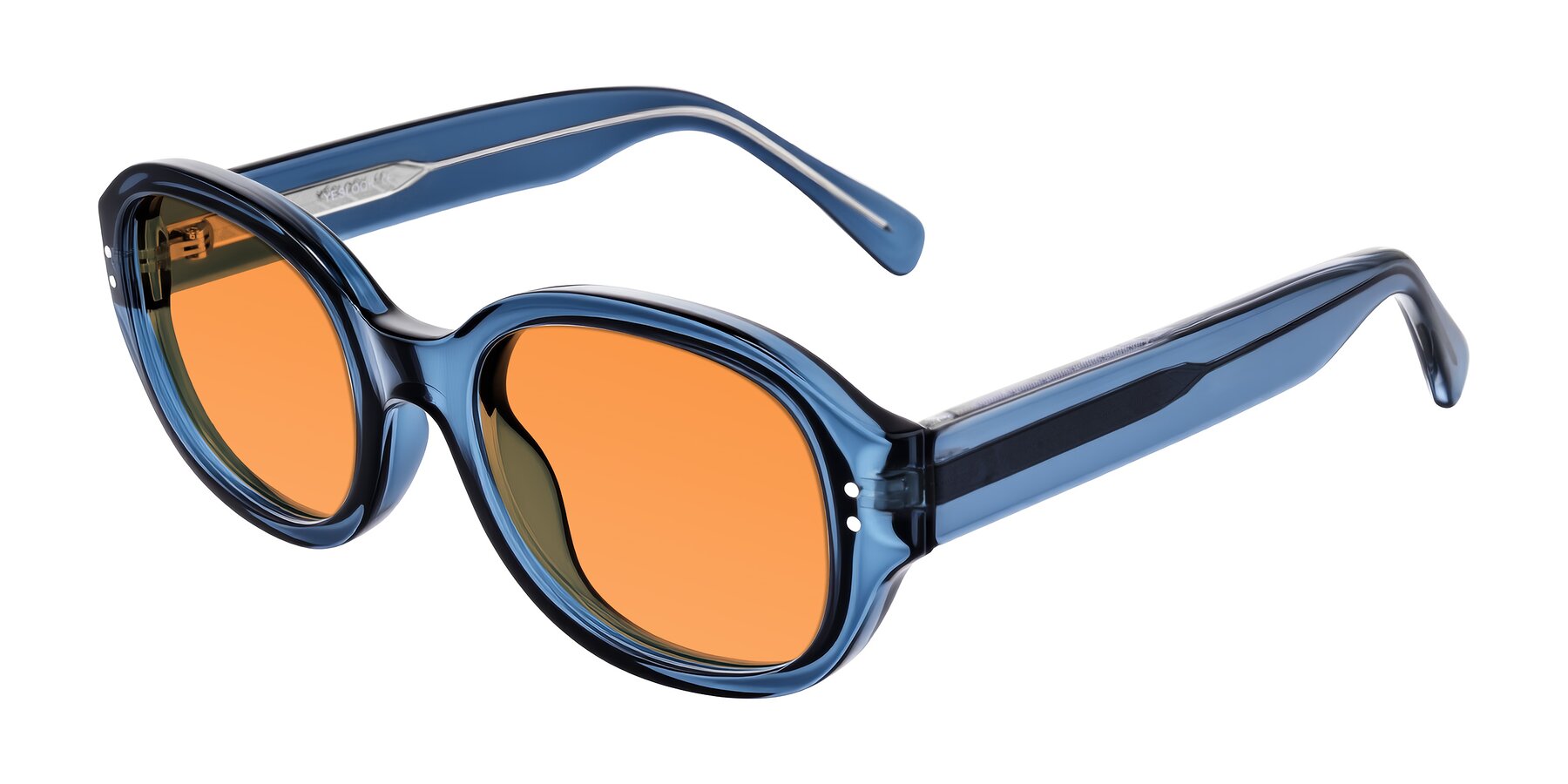 Angle of Novak in Translucent Blue with Orange Tinted Lenses