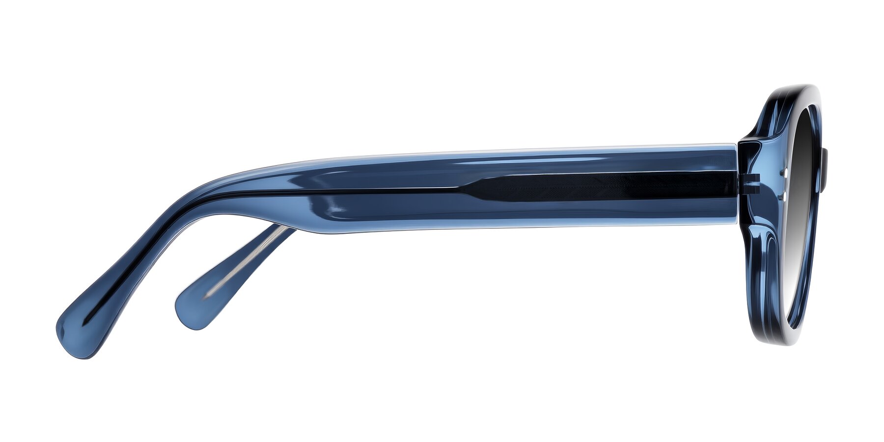 Side of Novak in Translucent Blue with Gray Gradient Lenses