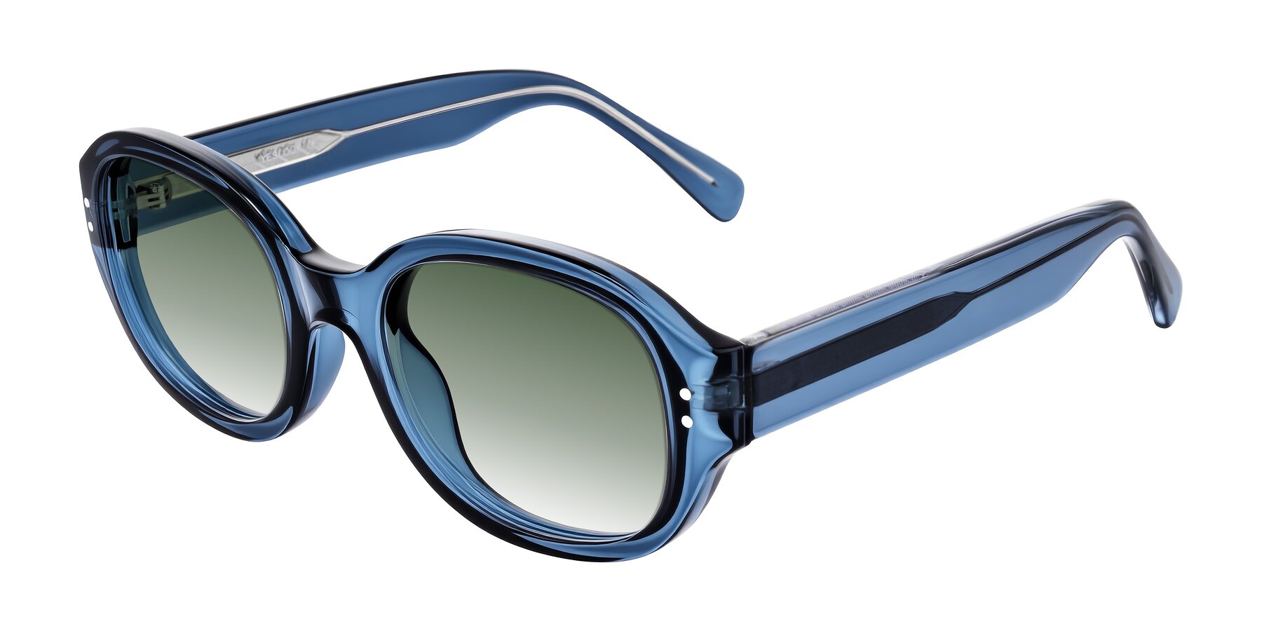 Angle of Novak in Translucent Blue with Green Gradient Lenses