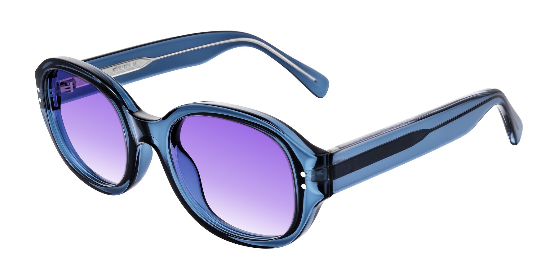 Angle of Novak in Translucent Blue with Purple Gradient Lenses