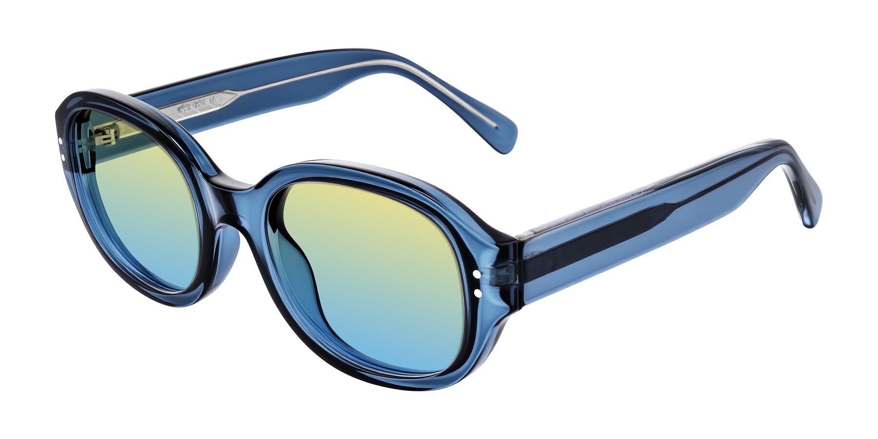Angle of Novak in Translucent Blue with Yellow / Blue Gradient Lenses