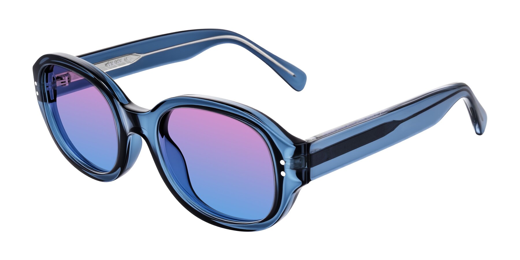 Angle of Novak in Translucent Blue with Pink / Blue Gradient Lenses