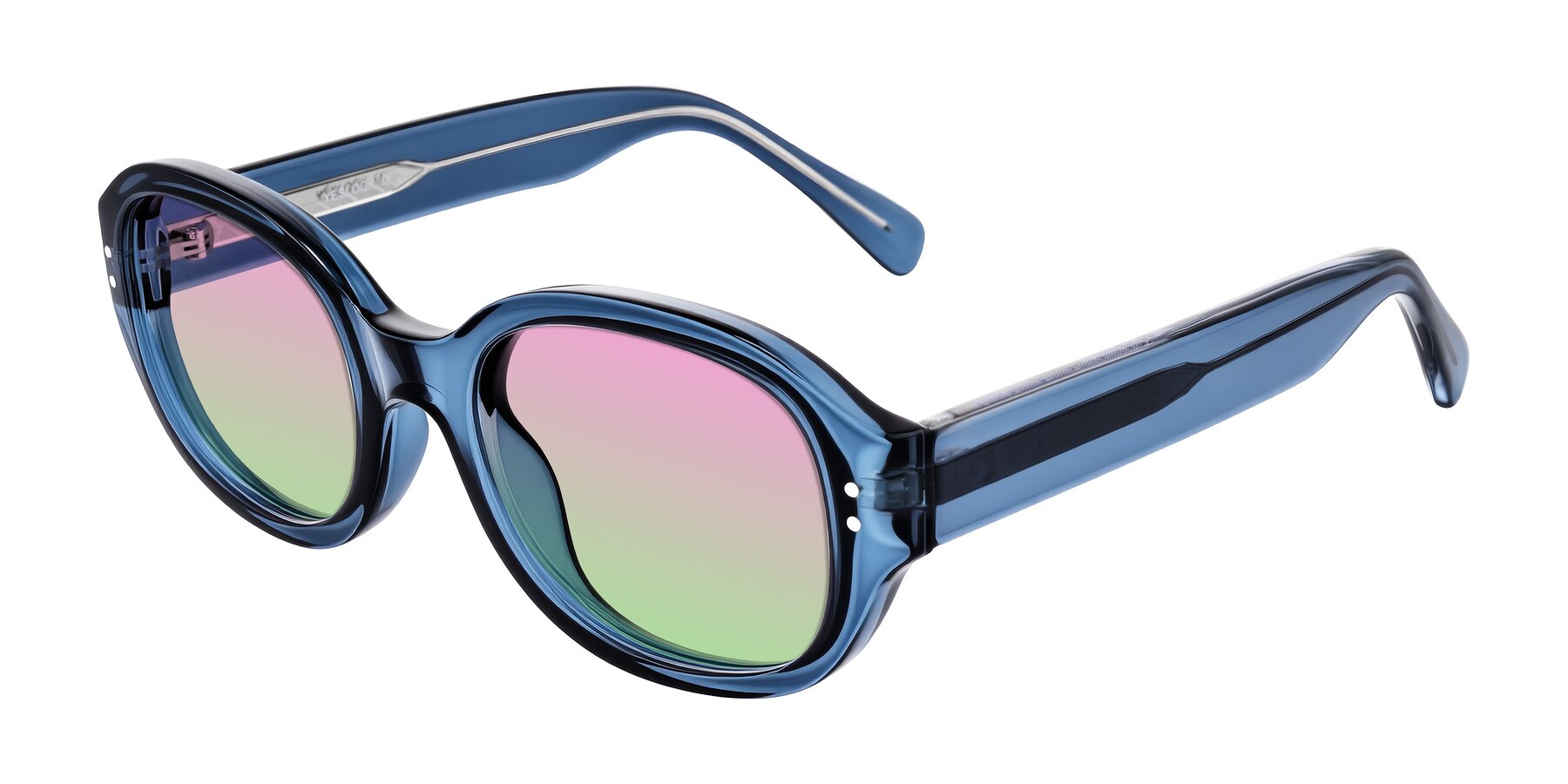 Angle of Novak in Translucent Blue with Pink / Green Gradient Lenses